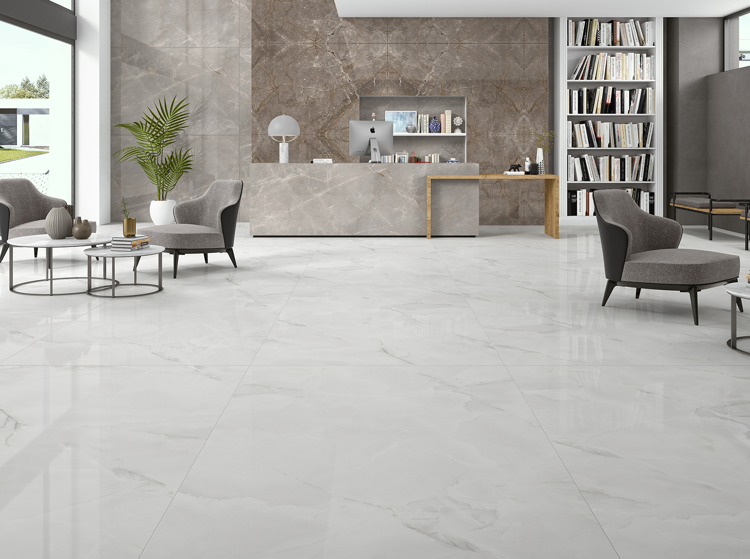 Stanley Grey - Collection Digital Glazed Vitrified Tiles by Qutone