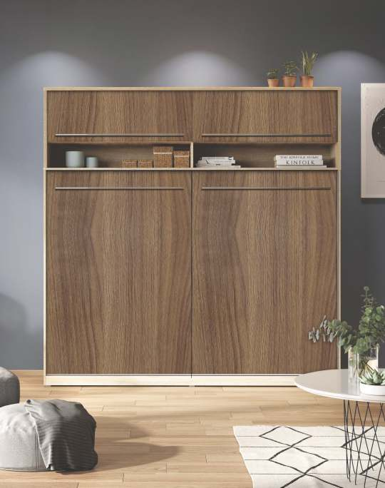 6917 SF Brazilian Oak Brown Decorative Laminate of 0.82 mm applied on kitchen cabinet with a Suede finish available for sale at Material Depot in Bangalore