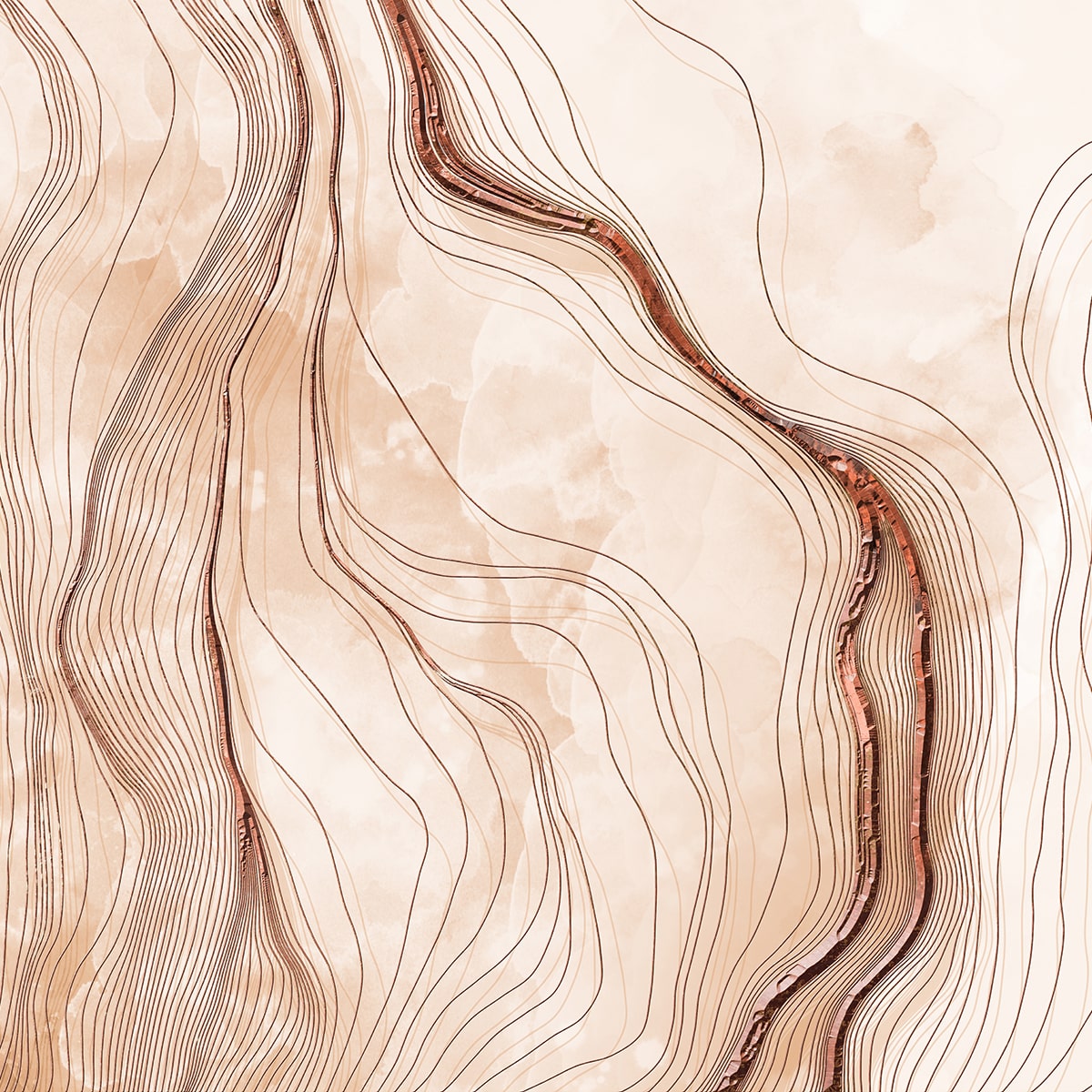 A close-up of a3D Look Marble Wallpaper with Rose Gold Color Lines, Customisedavailable at Material Depot in Bangalore