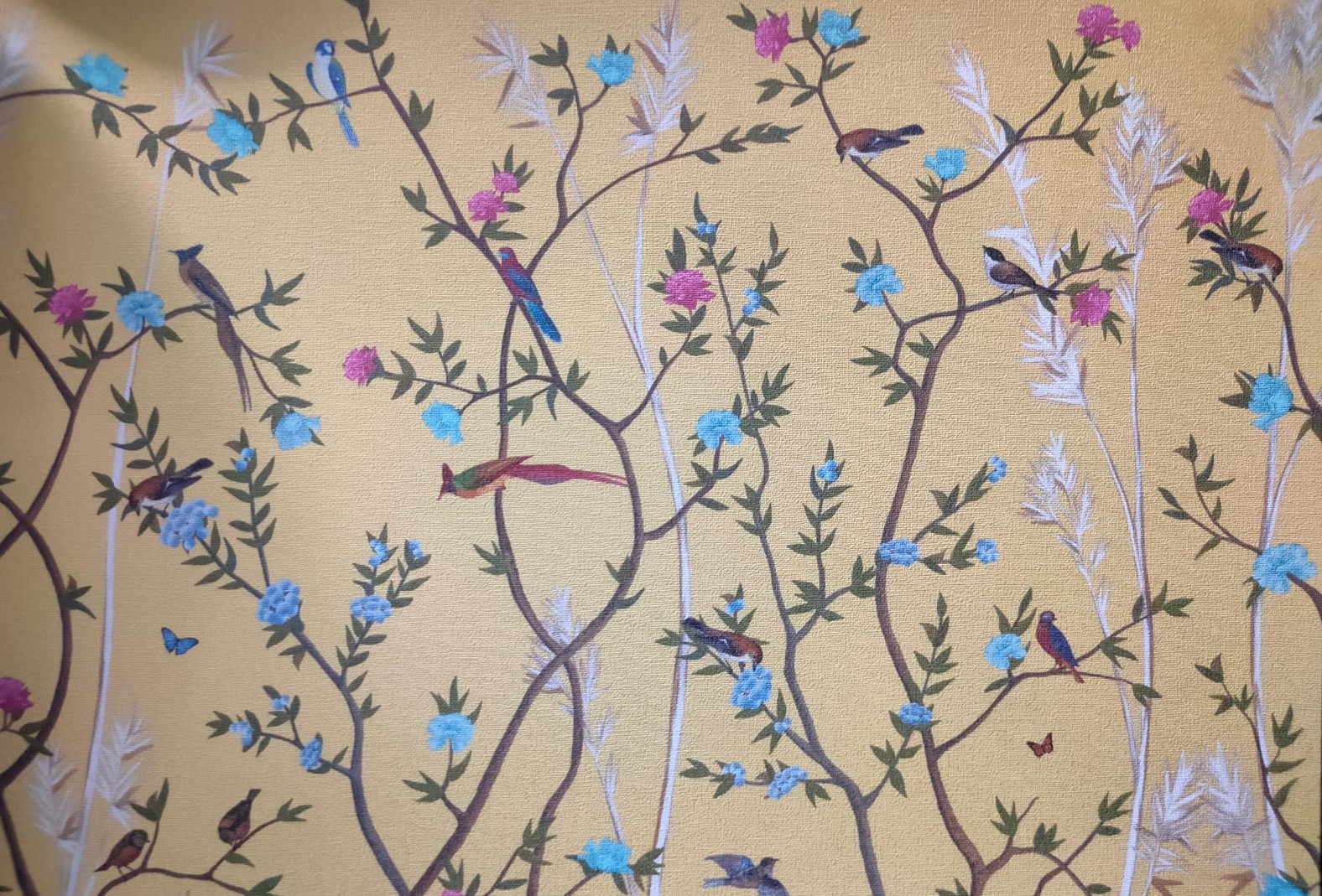 A close-up of a700212 Indrani Series Canvas Floral Design (Customised Size Wallpaper ) with a  finish available at Material Depot in Bangalore