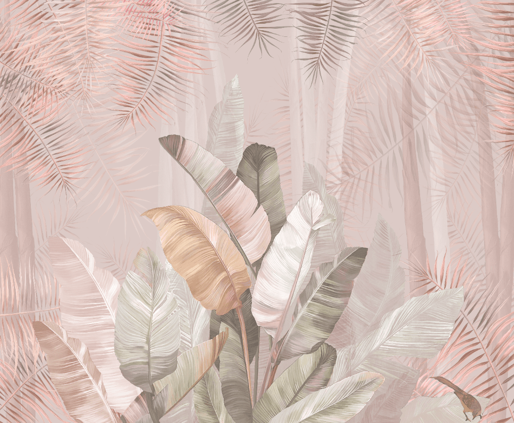 A close-up of aPallav, A Champagne Pink Colors Tropical Wallpaperavailable at Material Depot in Bangalore