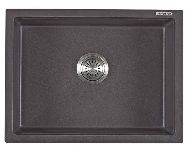 QS24188C Bathsense Series Quartz Brown Single Bowl Sink - 24x18x8 Inch (600x450x200 mm)| Image 1