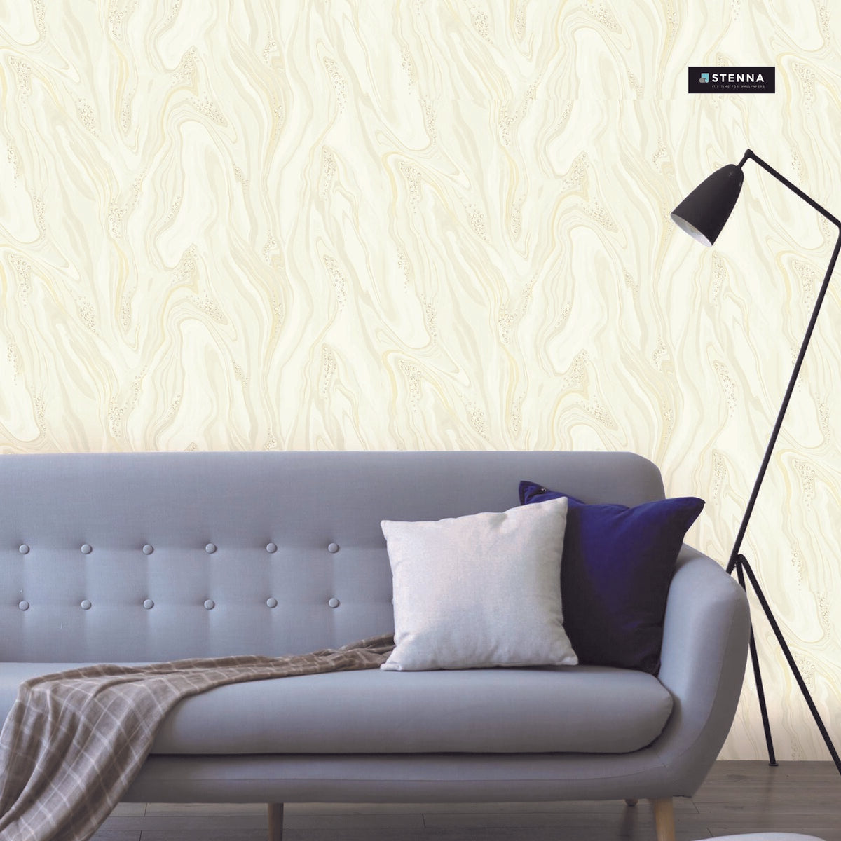 PT14204 5.1 Mtr x 1.06 Mtr Abstract Cream Colour Wallpaper | Image 02