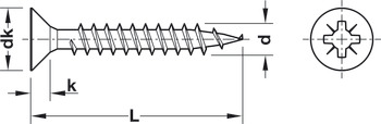 015.31.871 Hospa Chipboard Countersunk Screw Fully Threaded Galvanized - 4x35 mm| Image 1