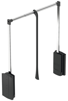 805.20.024 Nickel Plated Black Wardrobe Lift - 10 Kg And 440 To 610 mm Width| Image 1