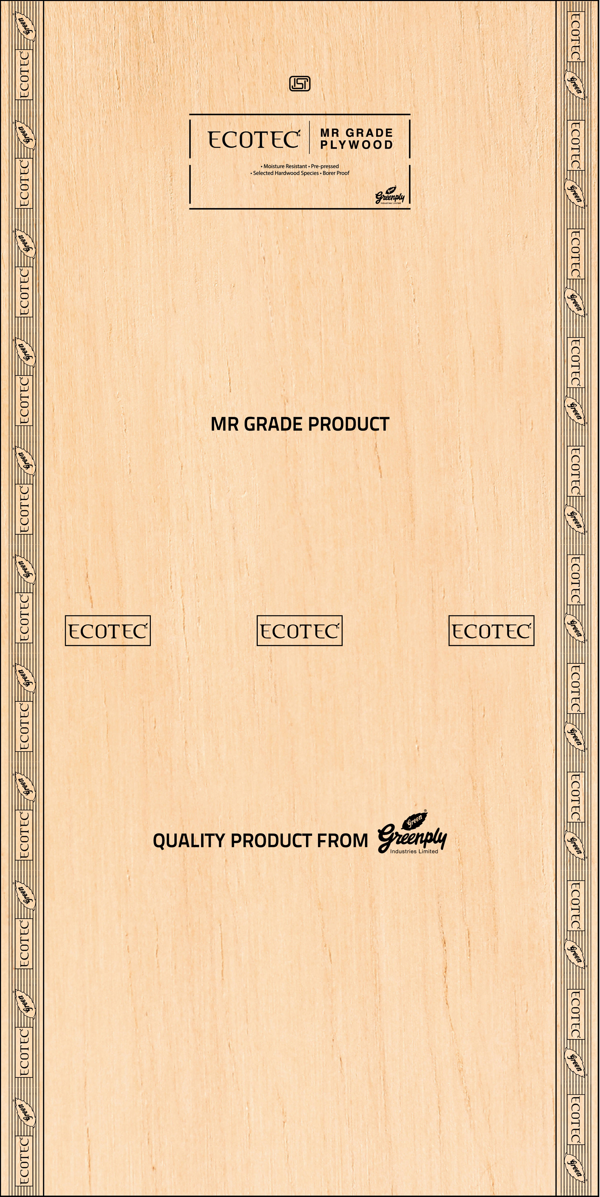 Green Ecotec MR Grade 8 ft x 4 ft Plywood - 8 mm Plywood  Brown| Image 1