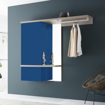 1 mm Blue 127 PTL Polar Blue Decorative Laminate applied on a wardrobe cabinate with Texture finish available for sale at Material Depot in Bangalore