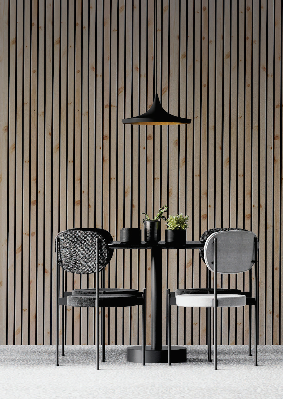 Elegant Brown Wood Finish Charcoal Louvers/Panel 9 ft x 11.2 inch - 12 mm | Ideal for Living Room, Bed Room, Feature Wall, Office | WK01 Panels  | Image 2