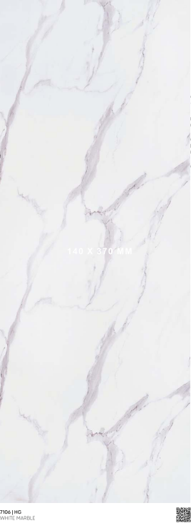 7106 HG White Marble White Liner Laminate of 0.8 mm with a High Gloss finish available for sale at Material Depot in Bangalore