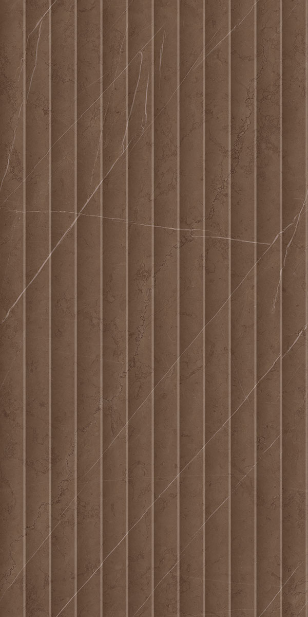 Marble Wall Tile TL 05610 C Gravier Lush Brown Decor 2 ft x 4 ft Vitrified Lush Plus Matte Finish - 9 mm | 6 Random Design | Suitable for Living Room, Bedroom, Bathroom | Image 1