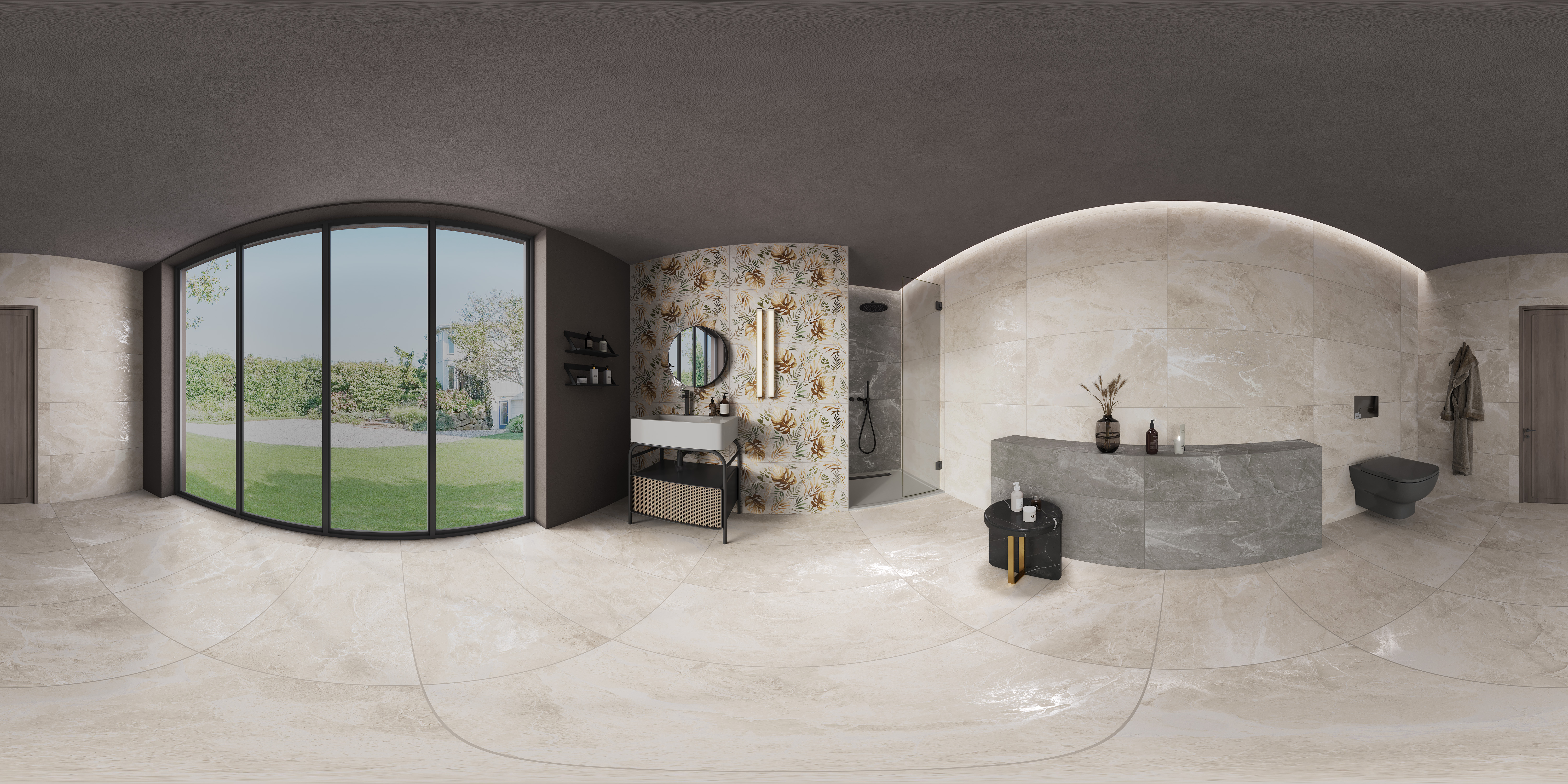 Marble Floor & Wall Tile TL 05510 B Lisburn Forest 2 ft x 4 ft Vitrified Lush Plus Matte Finish - 9 mm | 6 Random Design | Suitable for Living Room, Bedroom, Bathroom, Kitchen | Image 5