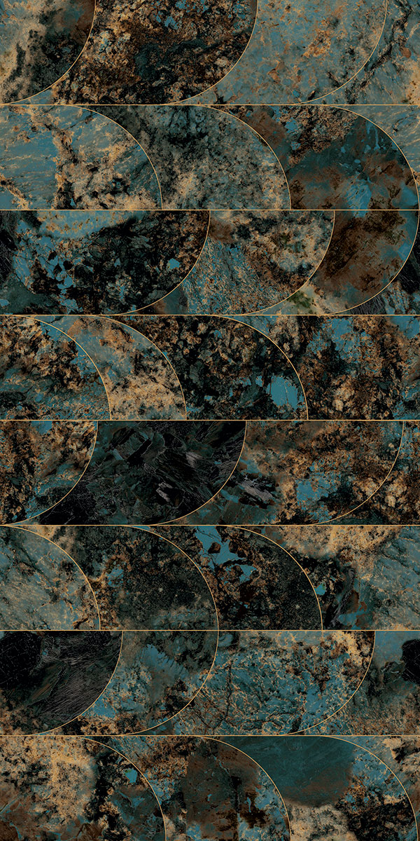 Marble Wall Tile TL 05459 B Obsidian Aqua Decor 2 ft x 4 ft Vitrified High Gloss Finish - 9 mm | Suitable for Living Room, Bedroom, Bathroom, Kitchen | Image 1