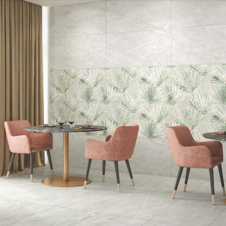 Floral Floor & Wall Tile TL 05813 B Gravier Verdant Mist Decor 2 ft x 4 ft Vitrified High Gloss Finish - 9 mm | Suitable for Living Room, Bedroom, Bathroom | Image 2