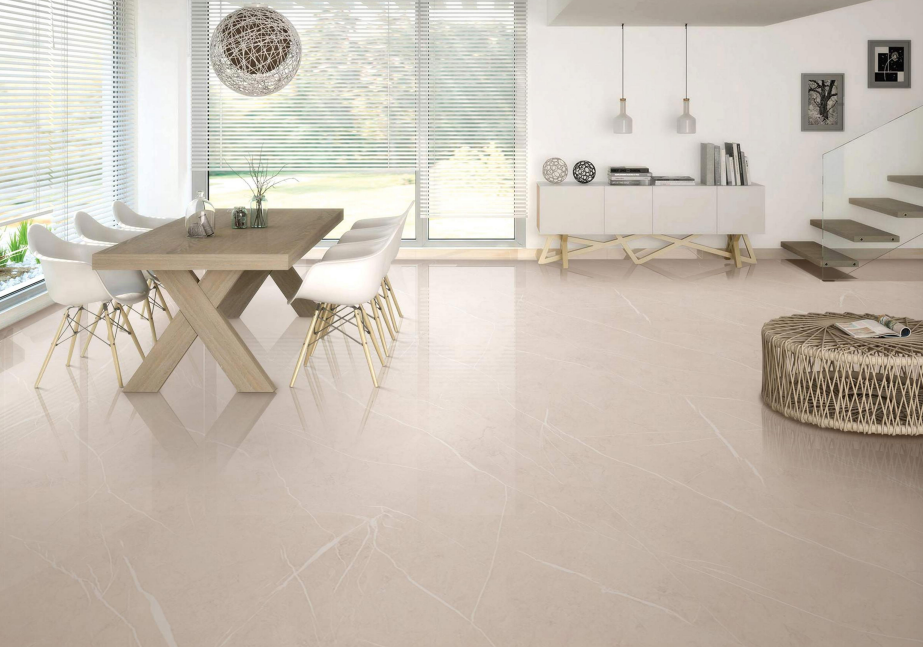 Blossom Beige 1800x1200 mm Marble Glossy Finish Glazed Vitrified Floor and Wall Tile - 9 mm | Image 3