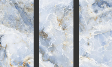 Budget Friendly Marble Wall & Floor Tile Value for Money TL 05938 B Terravia Azulora Onyx 4 ft x 2 ft - Vitrified  Glossy Finish - 8.5 mm | 3 Random Designs | Suitable for Living Room, Bedroom & Bathroom