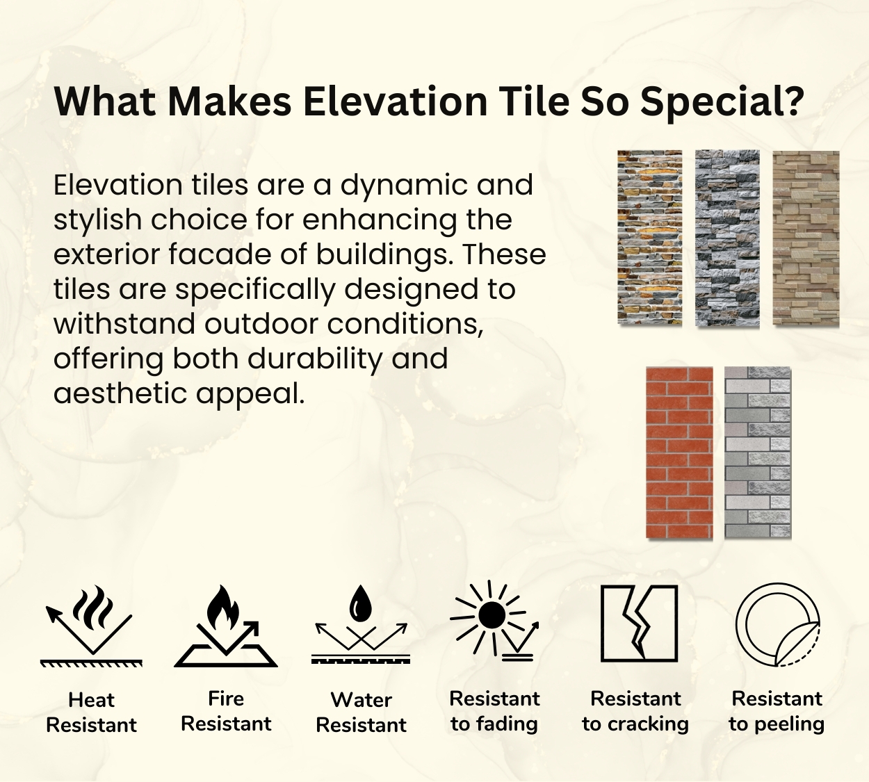 An image showing features of Elevation Tiles | Material Depot