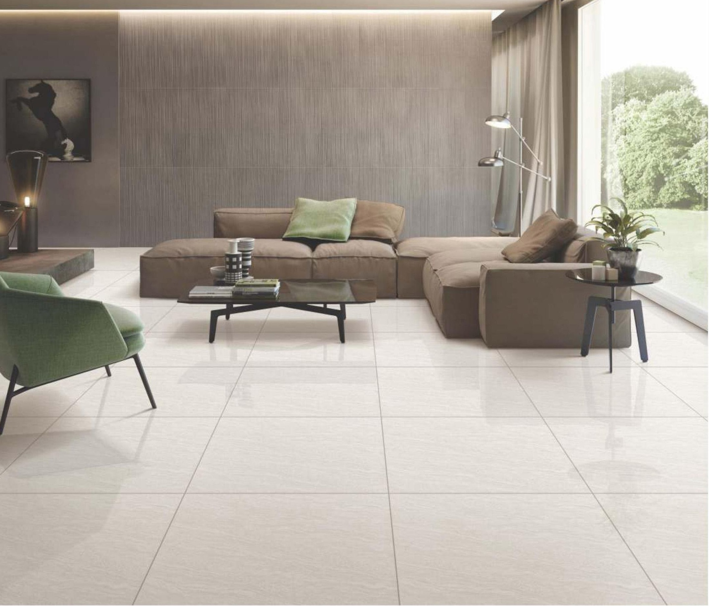 TL 03023 Pearl White 2 ft x 2 ft Glossy Finish Vitrified Floor Tile - 9.5 mm| Image 2