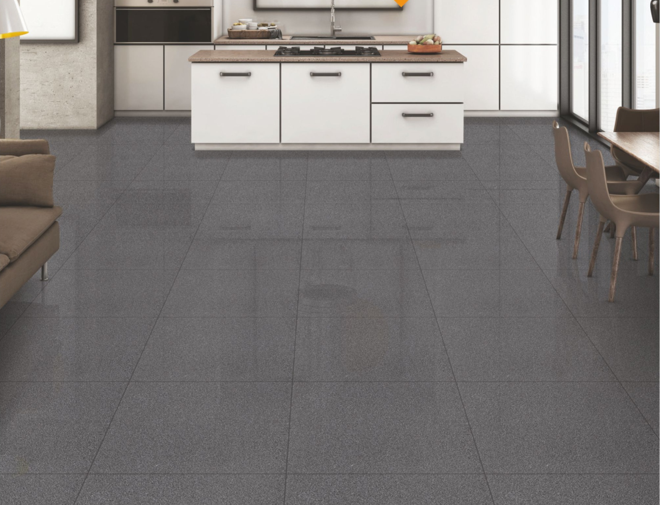 TL 03034 Midnight Black 2 ft x 2 ft Glossy Finish Vitrified Floor Tile - 9.5 mm| Image 2