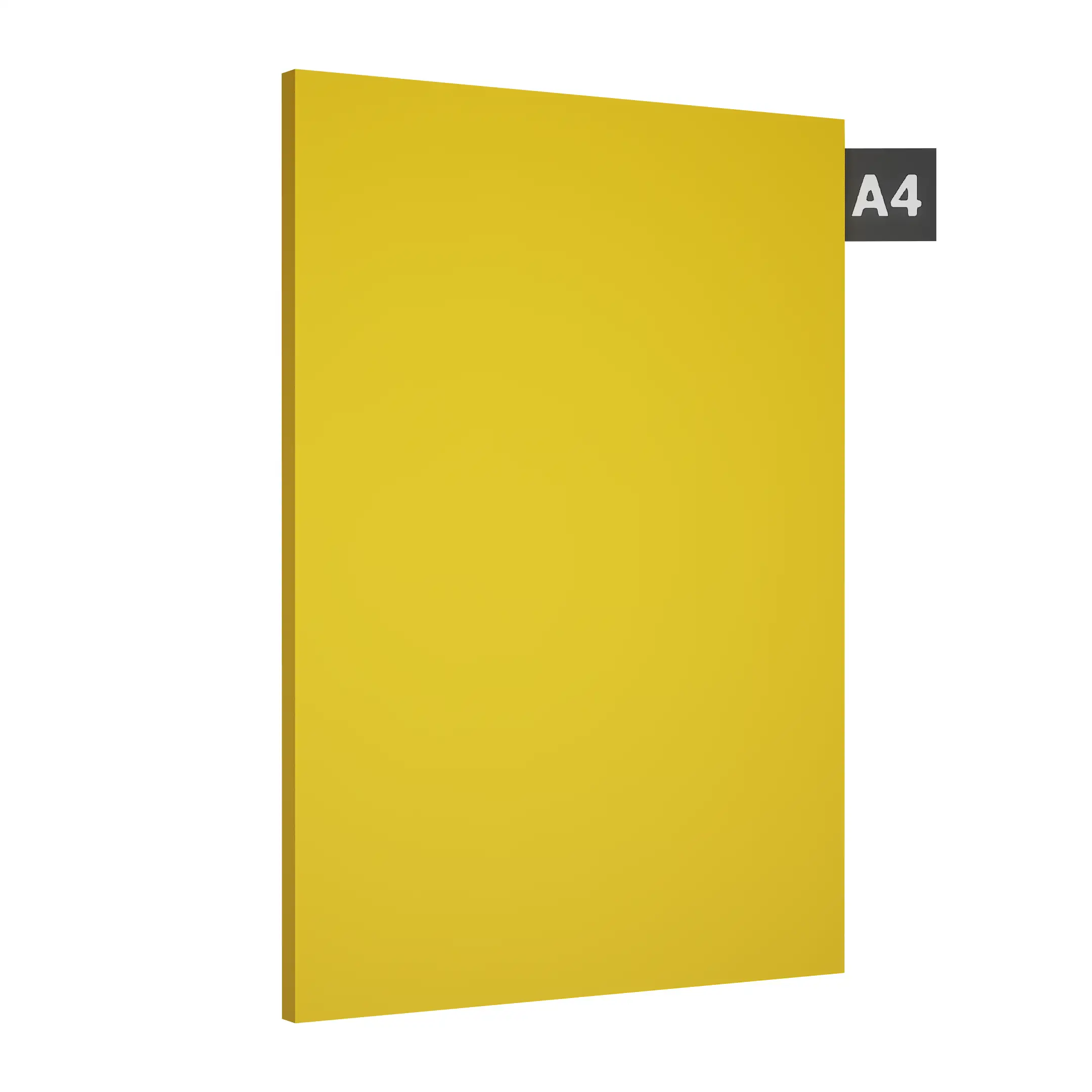 A close-up of a Yellow 601 DG Yellow with a Glossy finish Decorative Laminate available at Material Depot in Bangalore