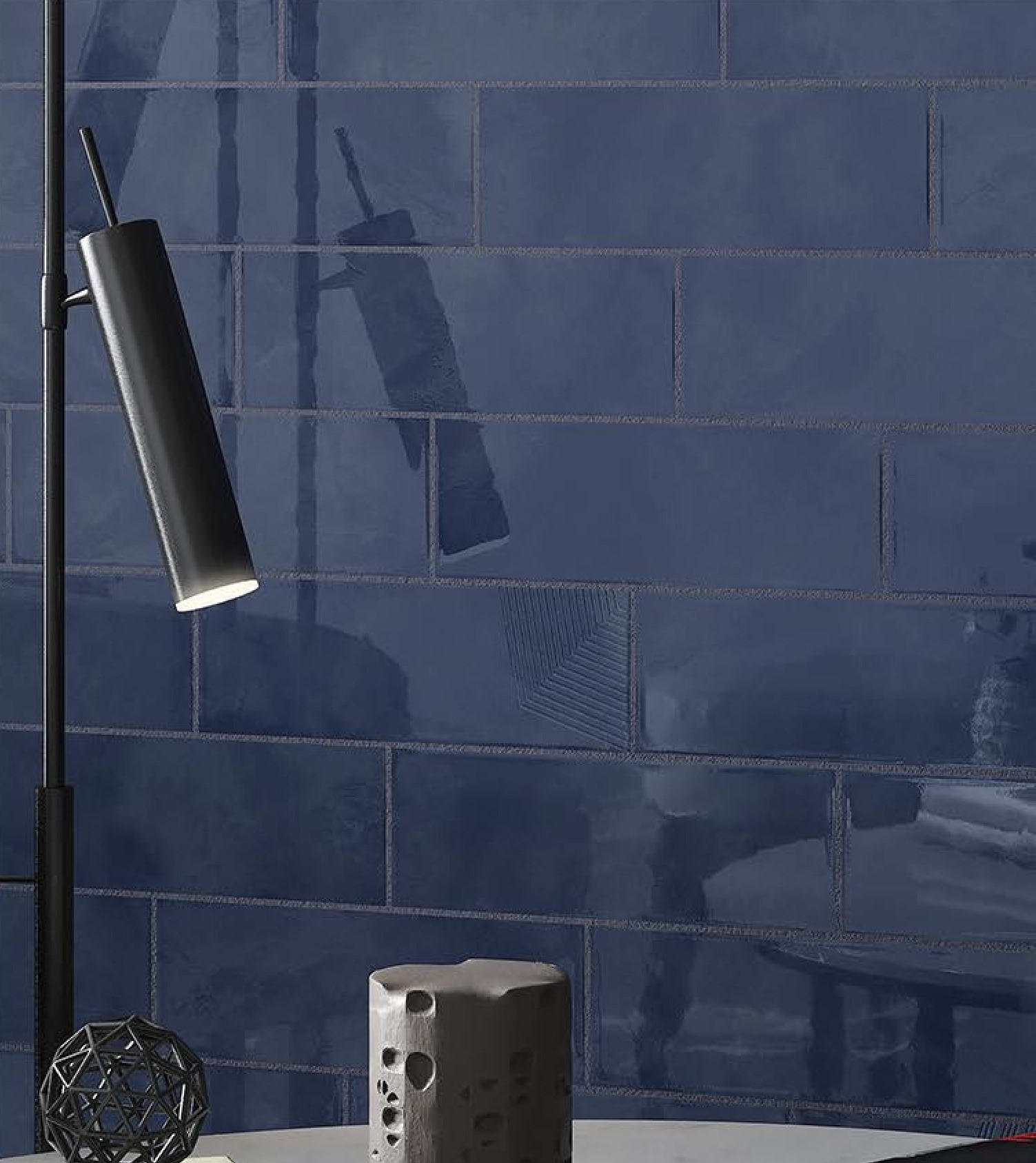 Rome Blue Geo-06 300x100 mm Subway Tile| Image 2