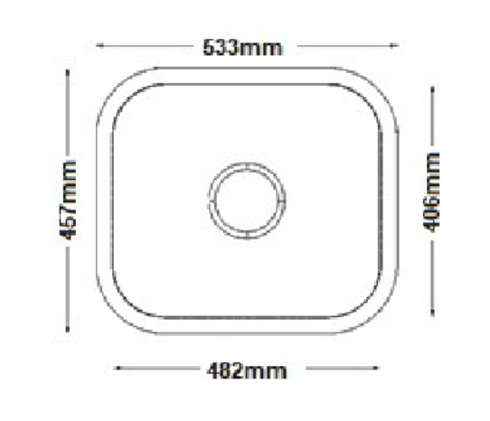 FS 502 Satin Finish Single Bowl Undermount Sink - 533 x 457 mm (21 x 18 Inch)| Image 2