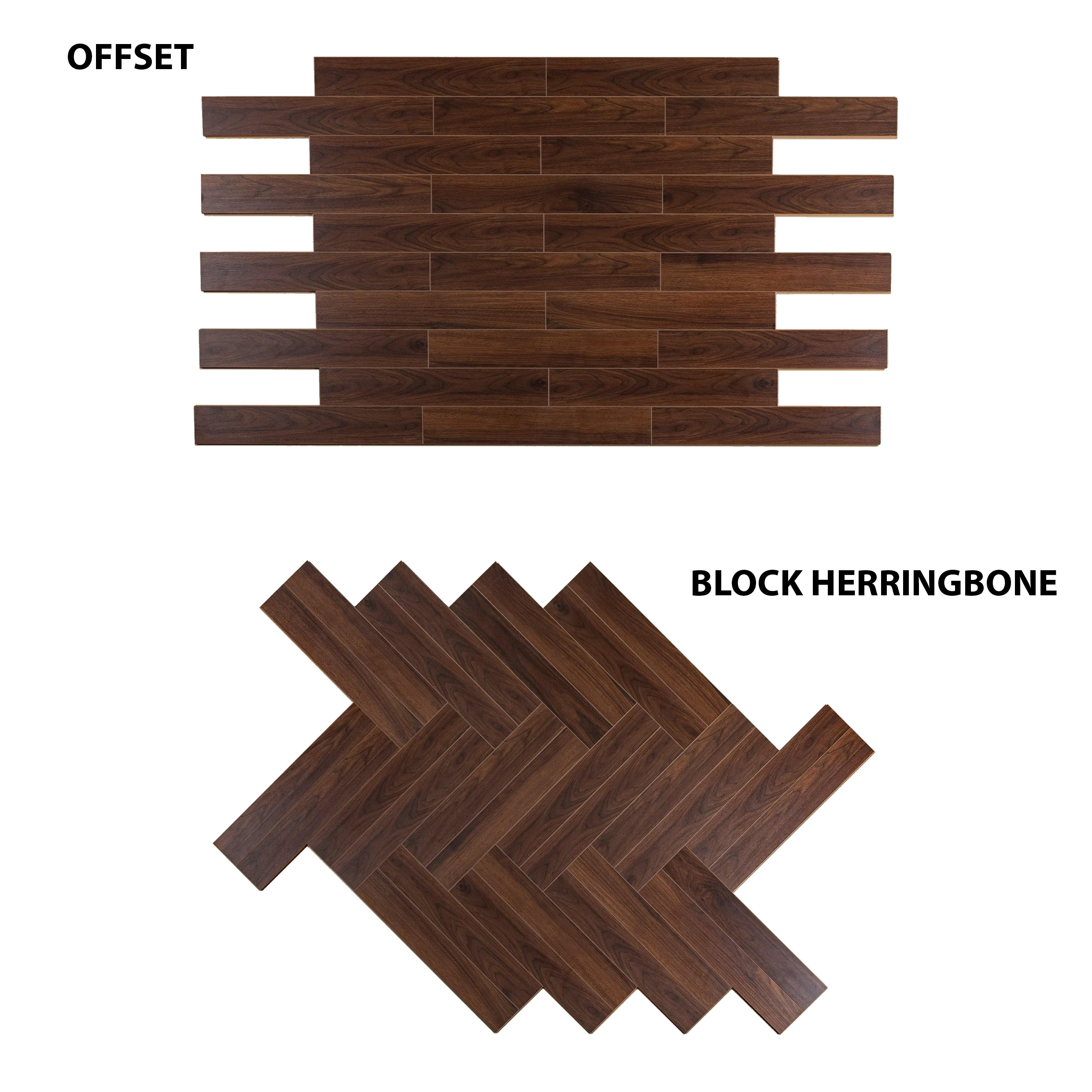 A close-up of a HDF Laminate Wood Floor Embossed Finish Herringbone LF 00294 | 2 ft x 4 inch x 8 mm | AC4 Grade | Type A | Single Click Lock | U Groove | Suitable for Flooring, Living Room, Bedroom available at Material Depot in Bangalore