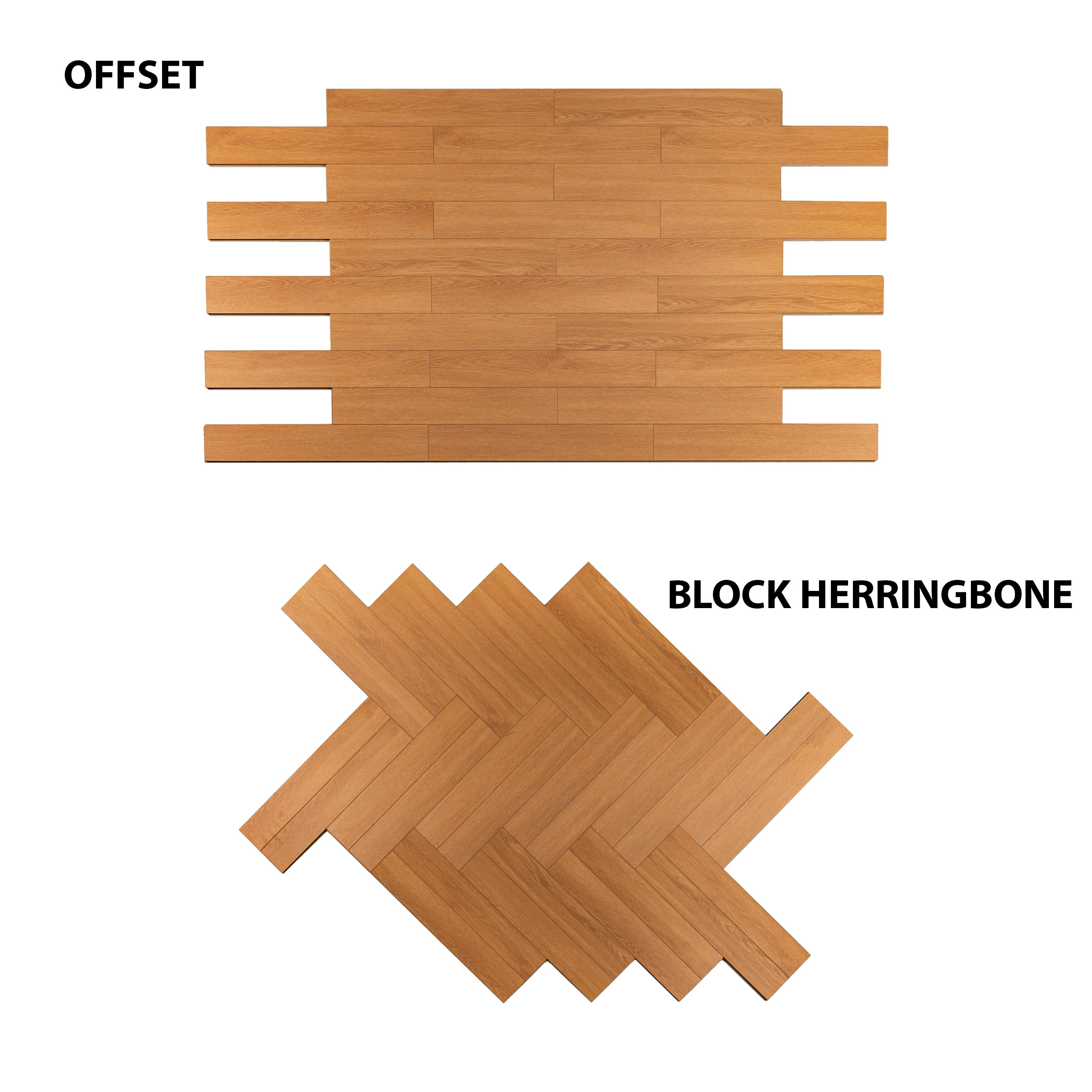 A close-up of a HDF Laminate Wood Floor Embossed Finish Herringbone LF 00298 | 2 ft x 4 inch x 8 mm | AC4 Grade | Type A | Single Click Lock | U Groove | Suitable for Flooring, Living Room, Bedroom available at Material Depot in Bangalore