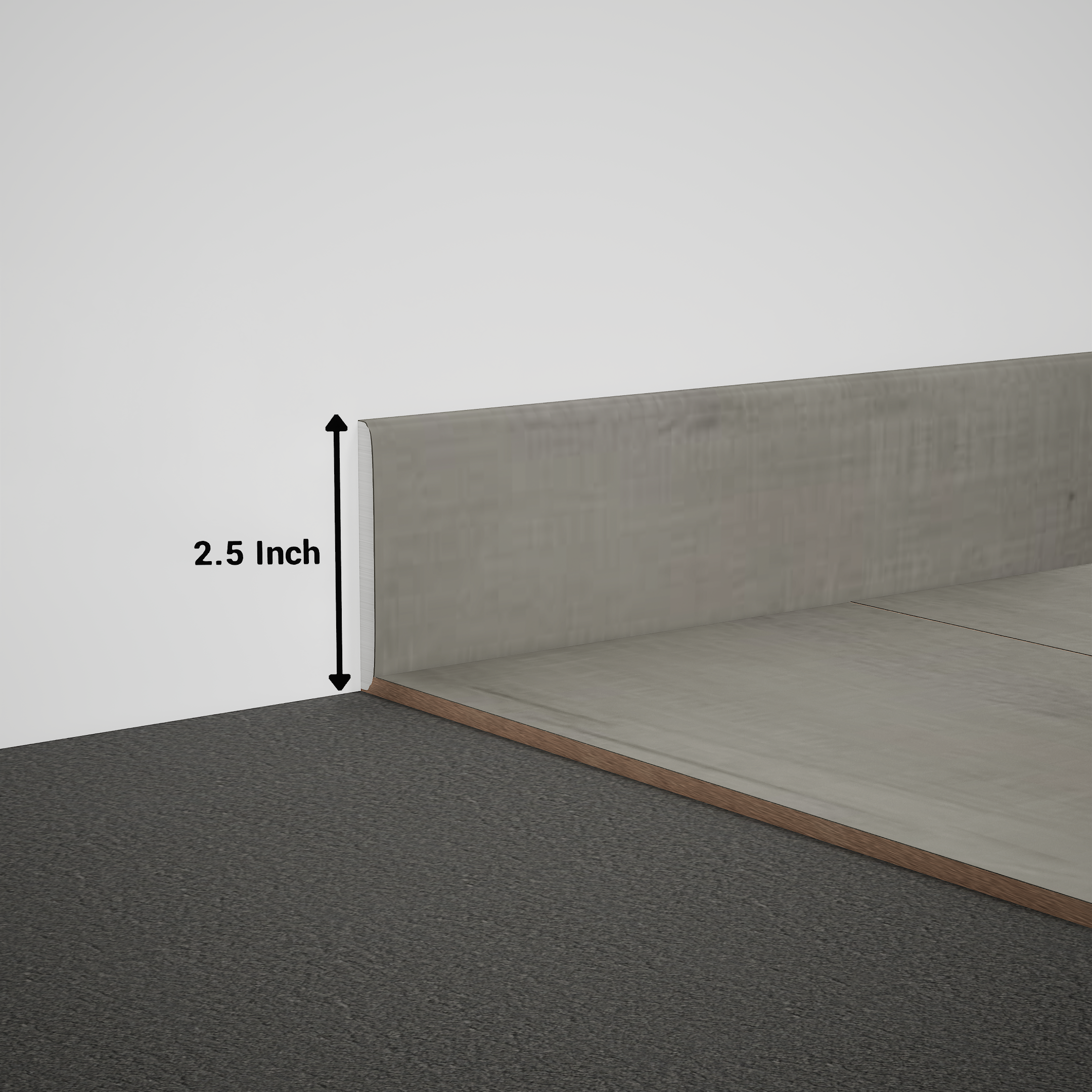 A close-up of a MDF Skirting Timberline TF 00167 B | 8 ft x 2.5 Inch x 12 mm Compatible for SPC Flooring SP 00091 available at Material Depot in Bangalore