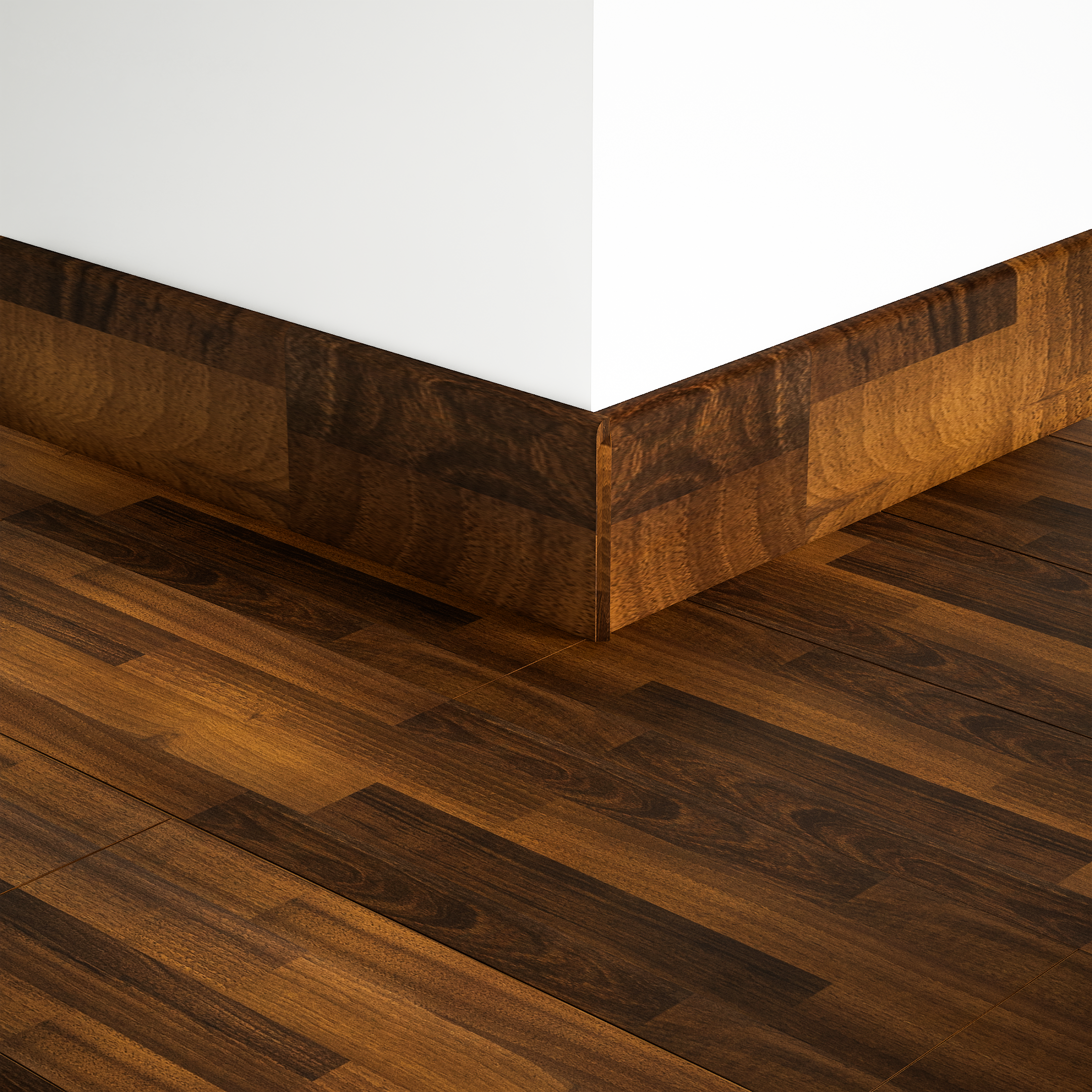 A close-up of a MDF Skirting Aristo PM 00362 E | 8 ft x 3 Inch | Compatible for Laminate Wood Floor LF 00245 available at Material Depot in Bangalore