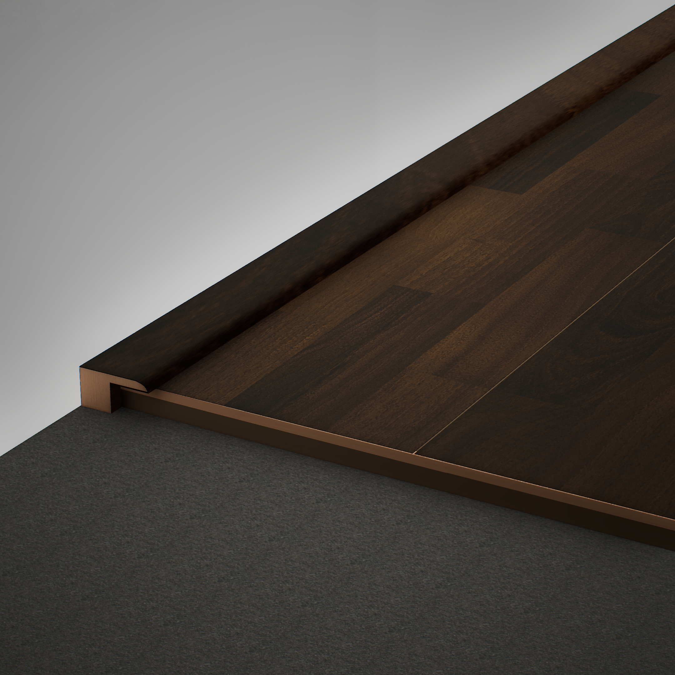 A close-up of a MDF Edge Profile Aristo PM 00362 R | 8 ft x 12 mm x 12 mm | Compatible for Laminate Wood Floor LF 00245 available at Material Depot in Bangalore