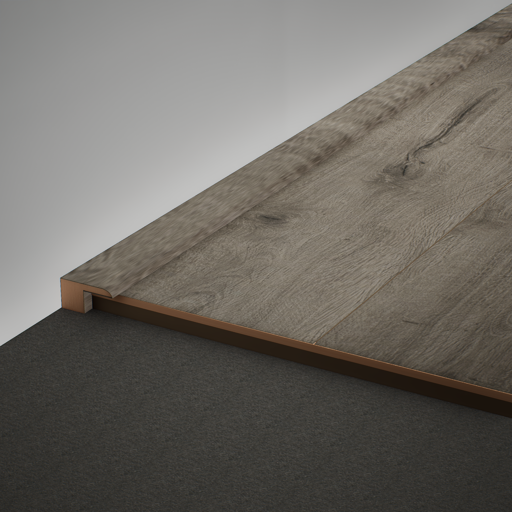 A close-up of a MDF Edge Profile Aristo Premium PM 00369 R | 8 ft x 12 mm x 12 mm | Compatible for Laminate Wood Floor LF 00246 available at Material Depot in Bangalore