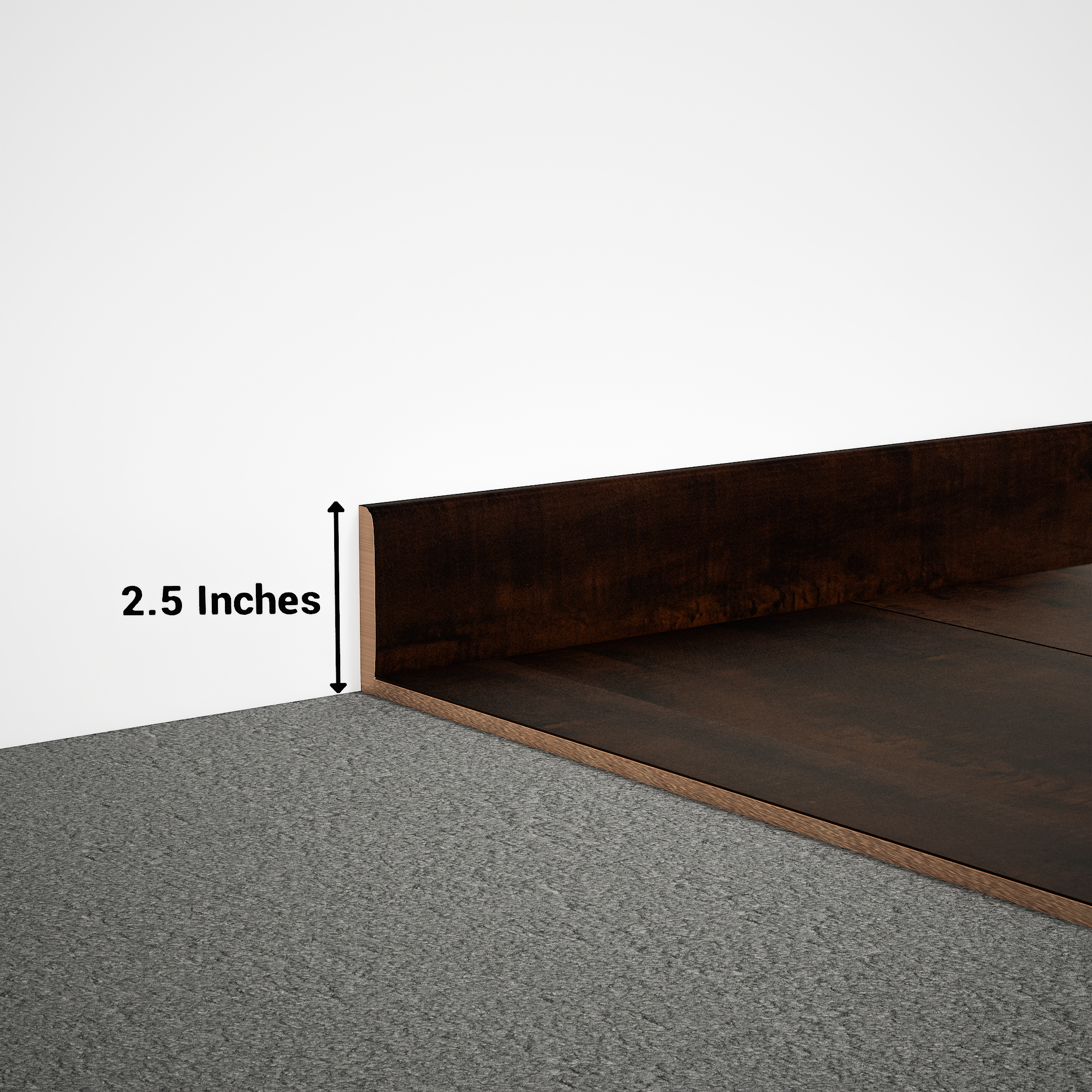 A close-up of a MDF Skirting Aristo PM 00357 D | 8 ft x 2.5 Inch | Compatible for Laminate Wood Floor LF 00257 available at Material Depot in Bangalore