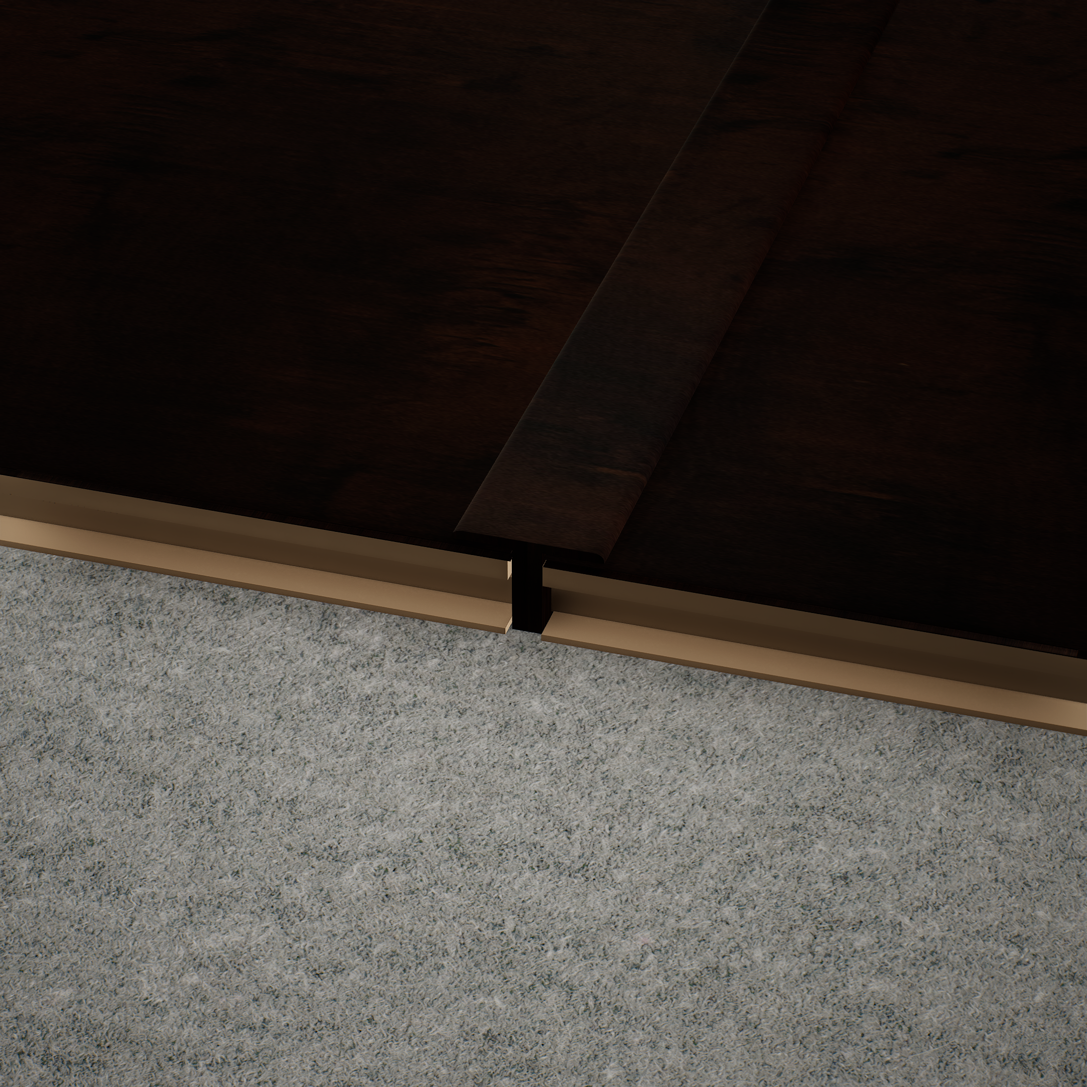 A close-up of a MDF T Profile Aristo PM 00357 N | 8 ft x 16 mm x 12 mm | Compatible for Laminate Wood Floor LF 00257 available at Material Depot in Bangalore