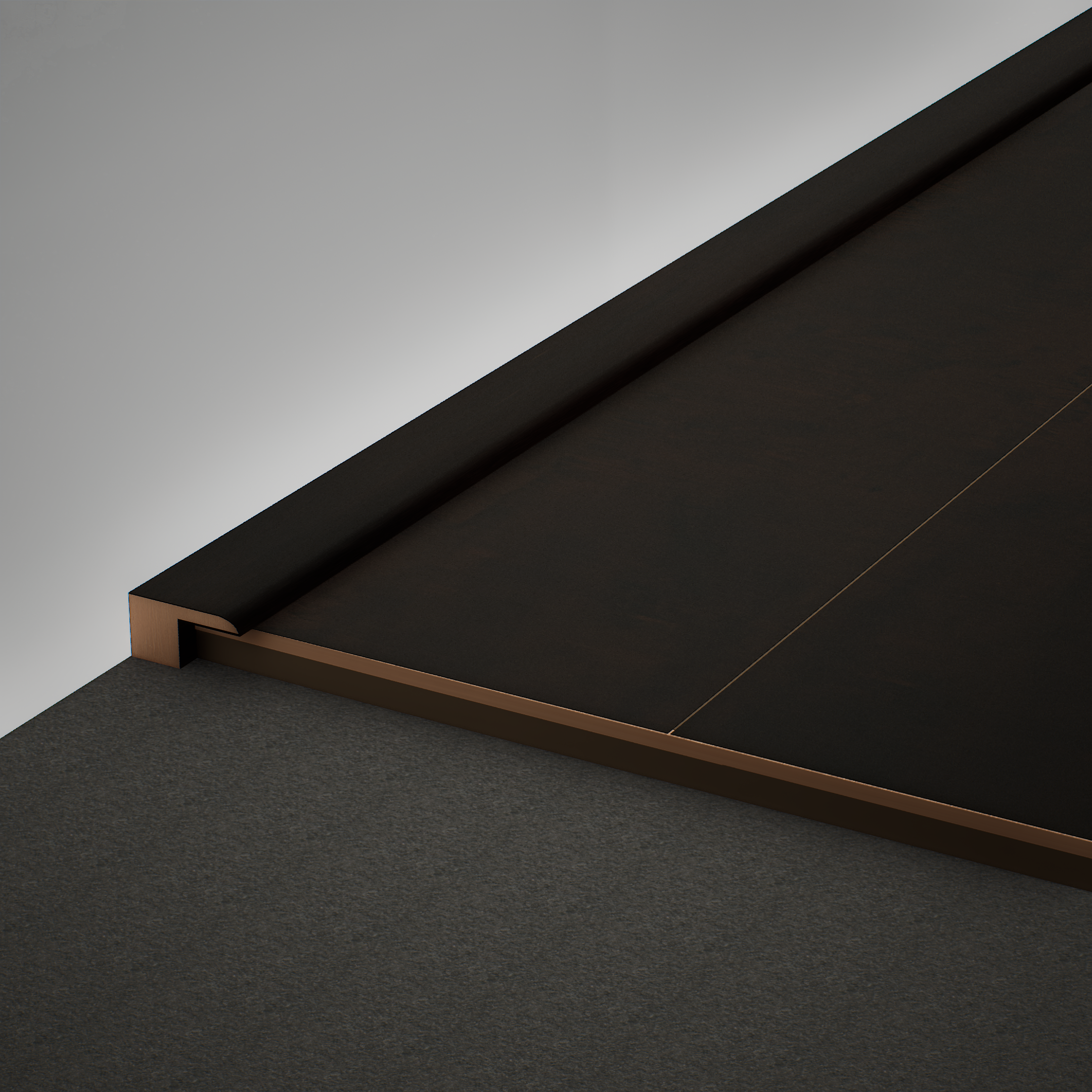 A close-up of a MDF Edge Profile Aristo PM 00357 R | 8 ft x 12 mm x 12 mm | Compatible for Laminate Wood Floor LF 00257 available at Material Depot in Bangalore