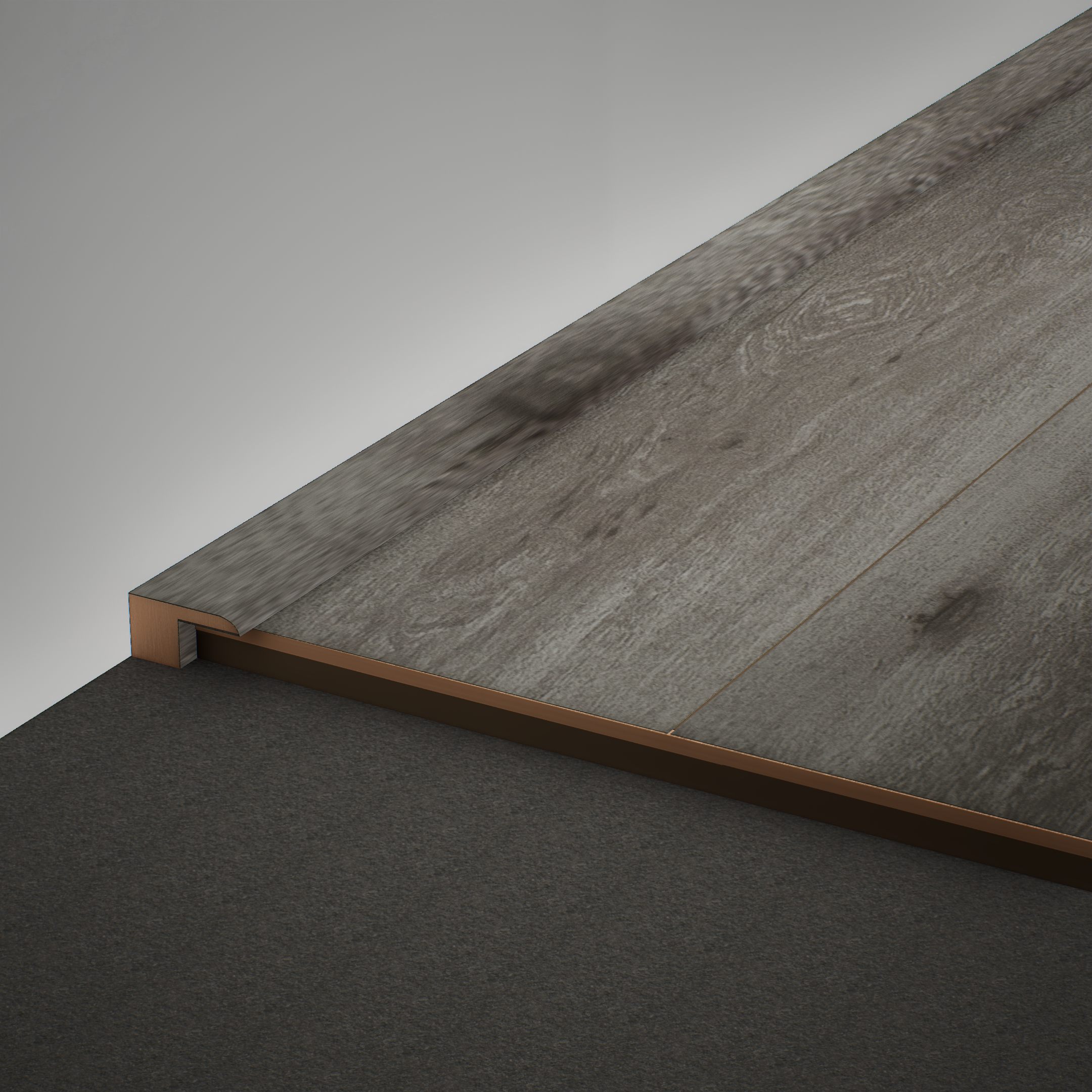 A close-up of a MDF Edge Profile Heirloom PM 00351 R | 8 ft x 12 mm x 12 mm | Compatible for Laminate Wood Floor LF 00270 available at Material Depot in Bangalore