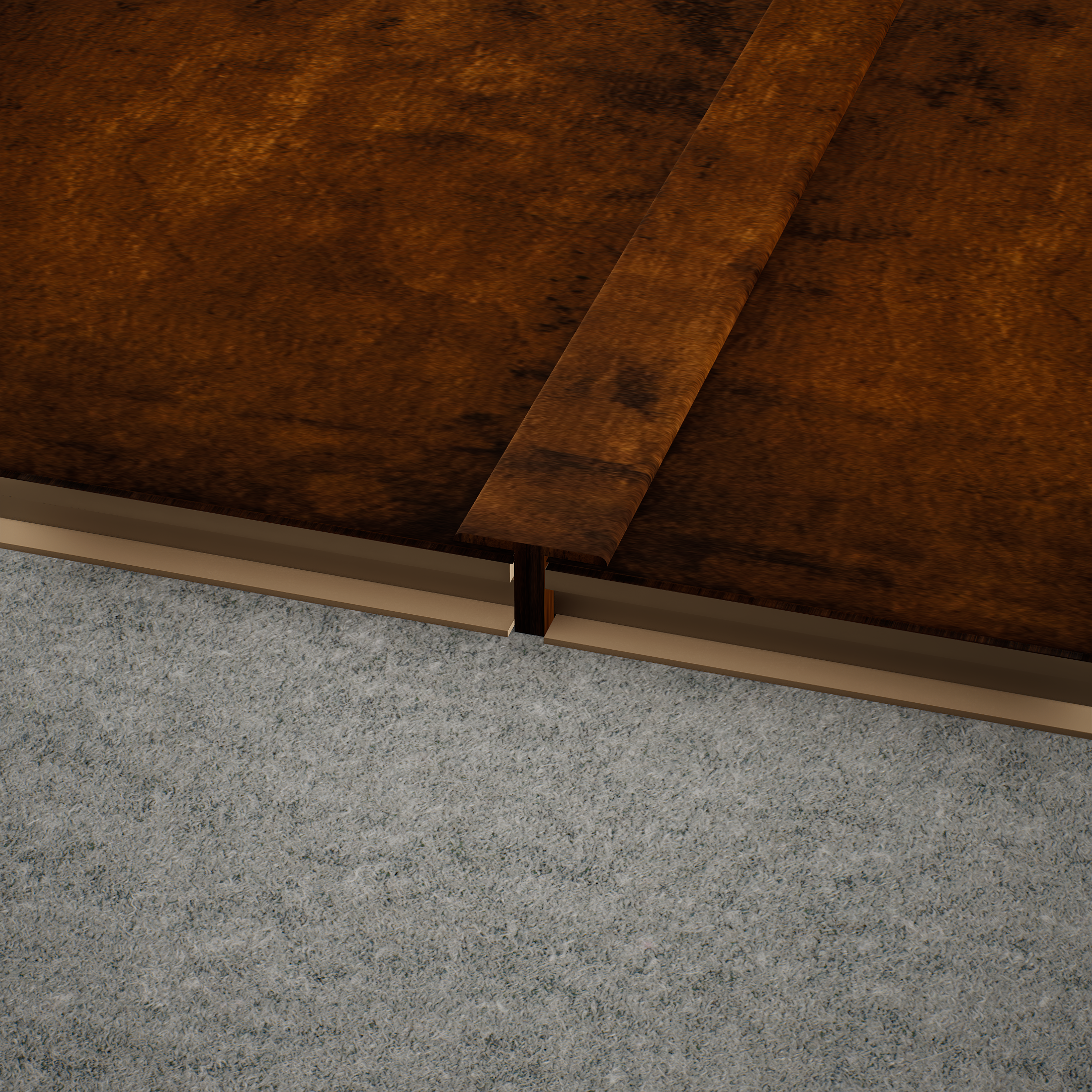 A close-up of a MDF T Profile Edge Flow PM 00377 N | 8 ft x 16 mm x 12 mm | Compatible for Laminate Wood Floor LF 00280 available at Material Depot in Bangalore