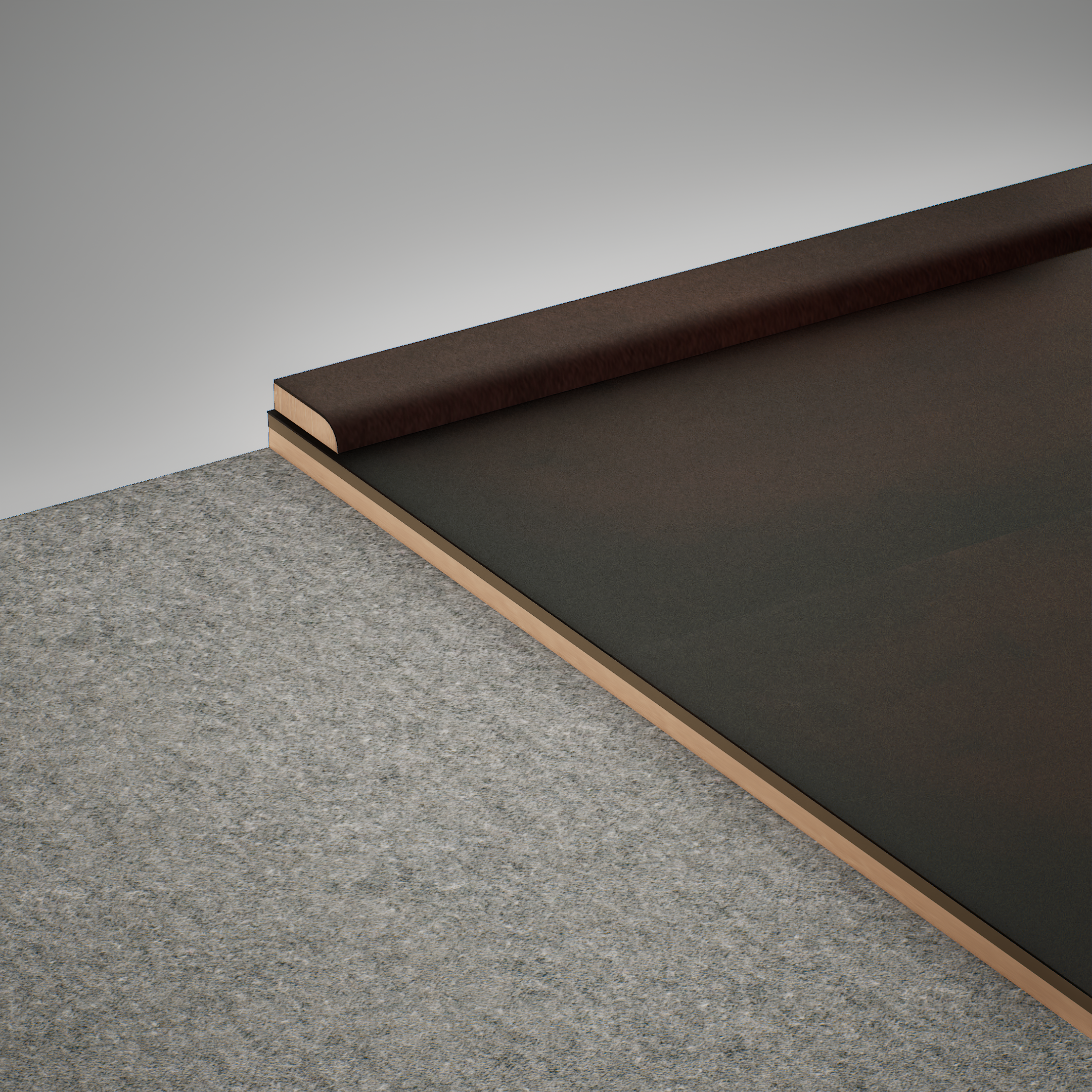 A close-up of a MDF Corner Beading Profile Edge Flow PM 00378 B | 8 ft x 18 mm x 12 mm | Compatible for Laminate Wood Floor LF 00281 available at Material Depot in Bangalore