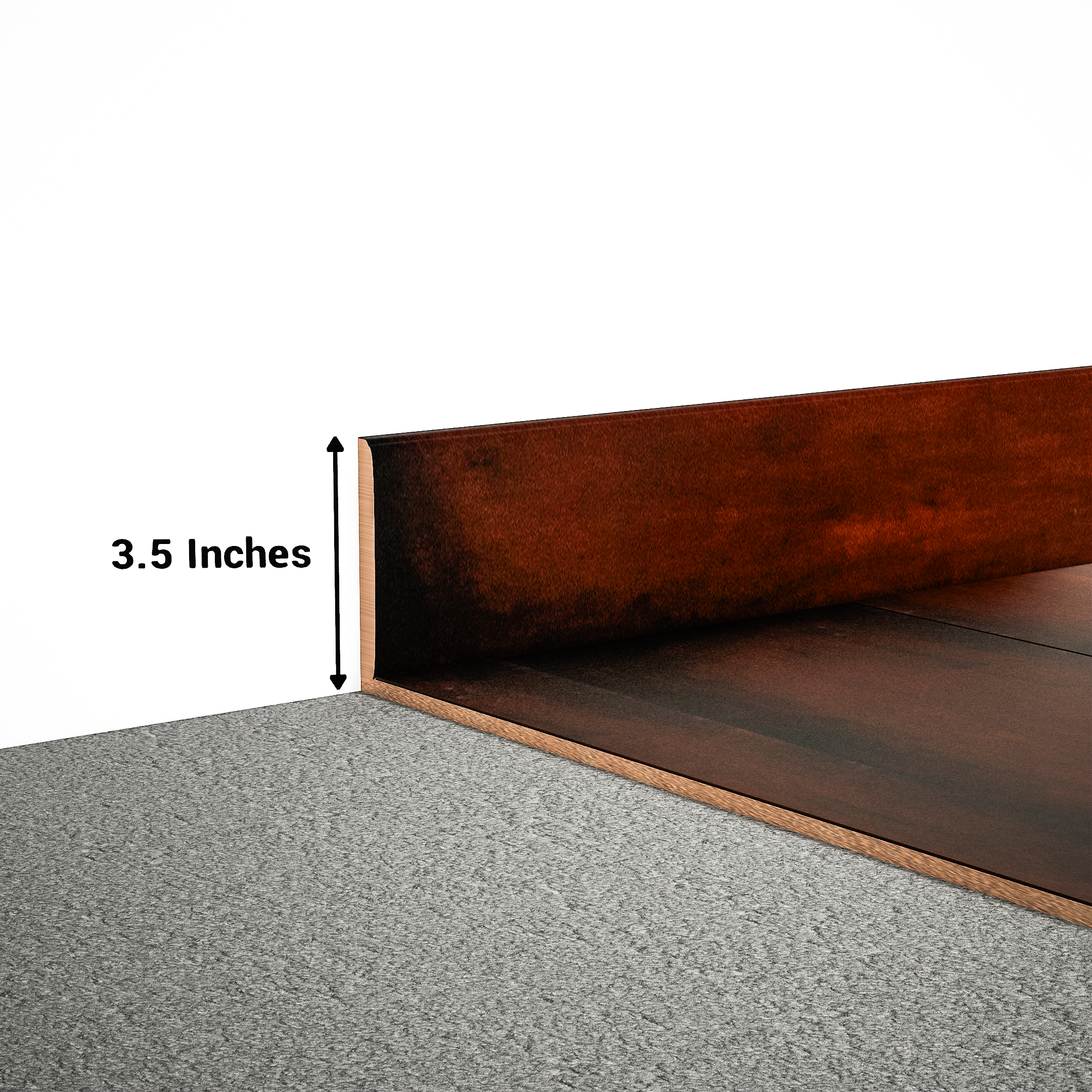 A close-up of a MDF Skirting Edge Flow PM 00378 F | 8 ft x 3.5 Inch | Compatible for Laminate Wood Floor LF 00281 available at Material Depot in Bangalore