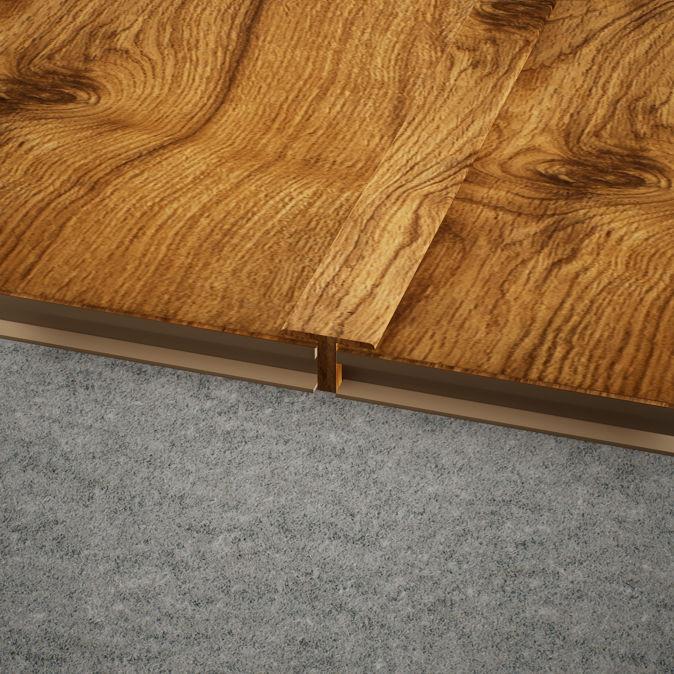 A close-up of a MDF T Profile Aqua Lock PM 00405 M | 8 ft x 12 mm x 12 mm | Compatible for Laminate Wood Floor LF 00288 available at Material Depot in Bangalore