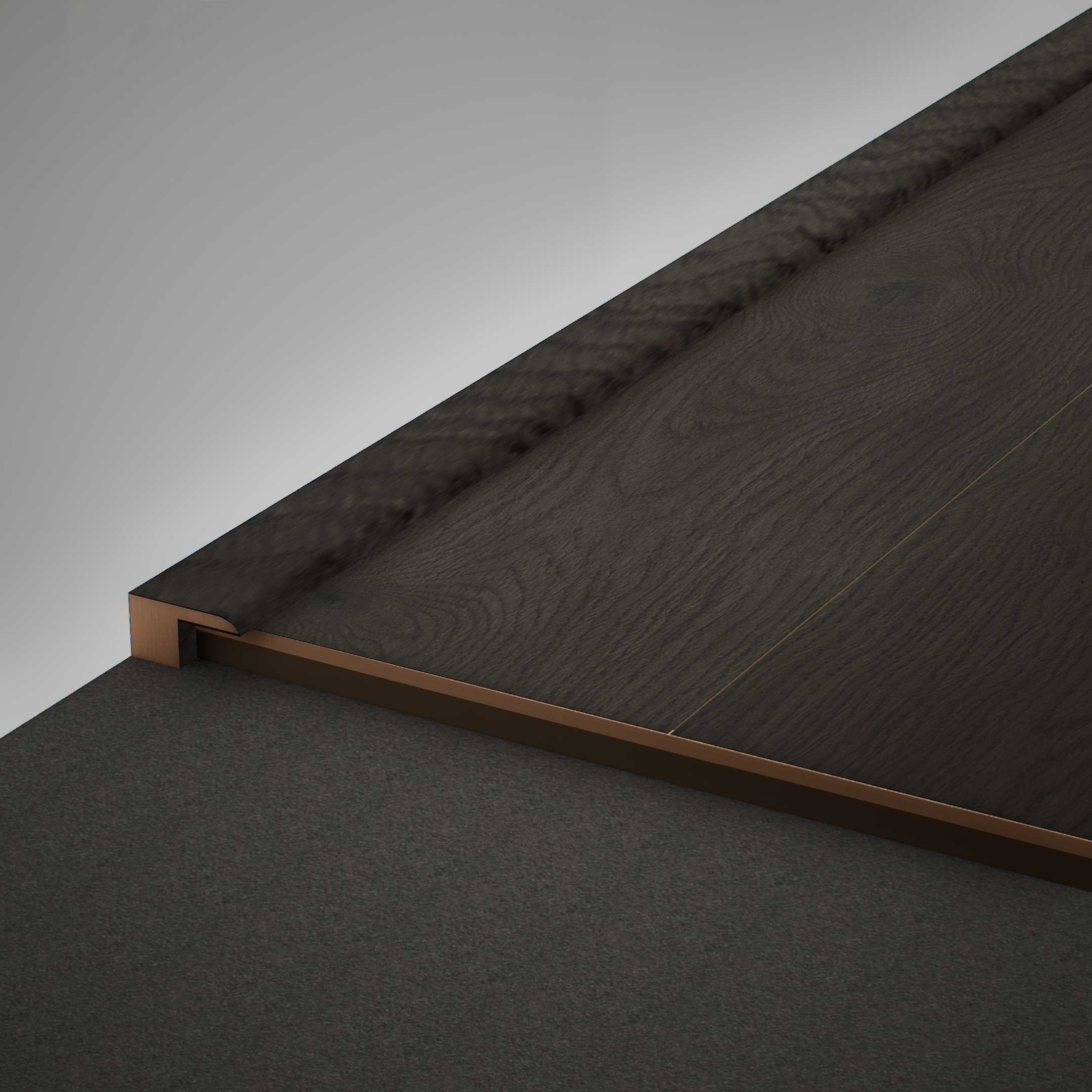 A close-up of a MDF Edge Profile Aqua Lock PM 00408 R | 8 ft x 12 mm x 12 mm | Compatible for Laminate Wood Floor LF 00291 available at Material Depot in Bangalore