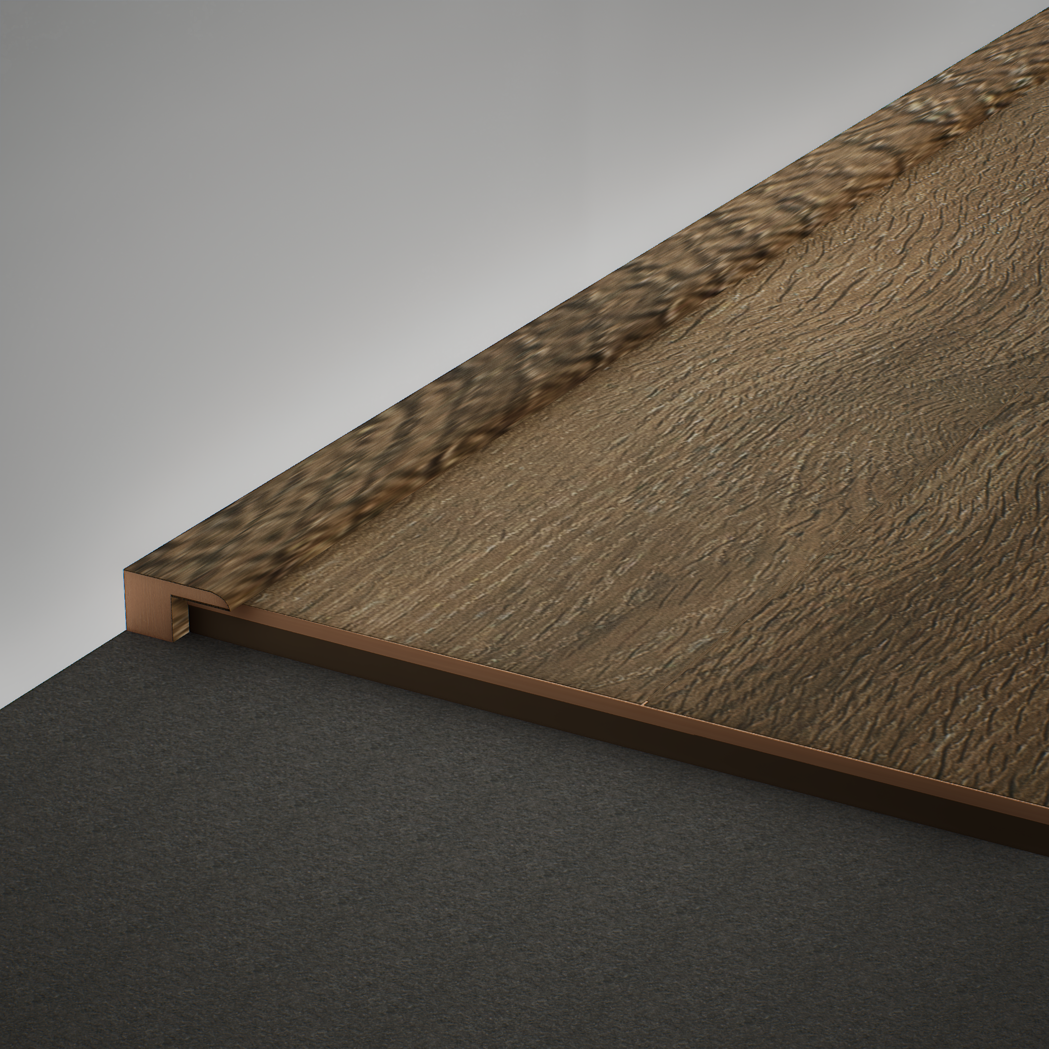 A close-up of a MDF Edge Profile Herringbone PM 00394 R | 8 ft x 12 mm x 12 mm | Compatible for Laminate Wood Floor LF 00296 available at Material Depot in Bangalore