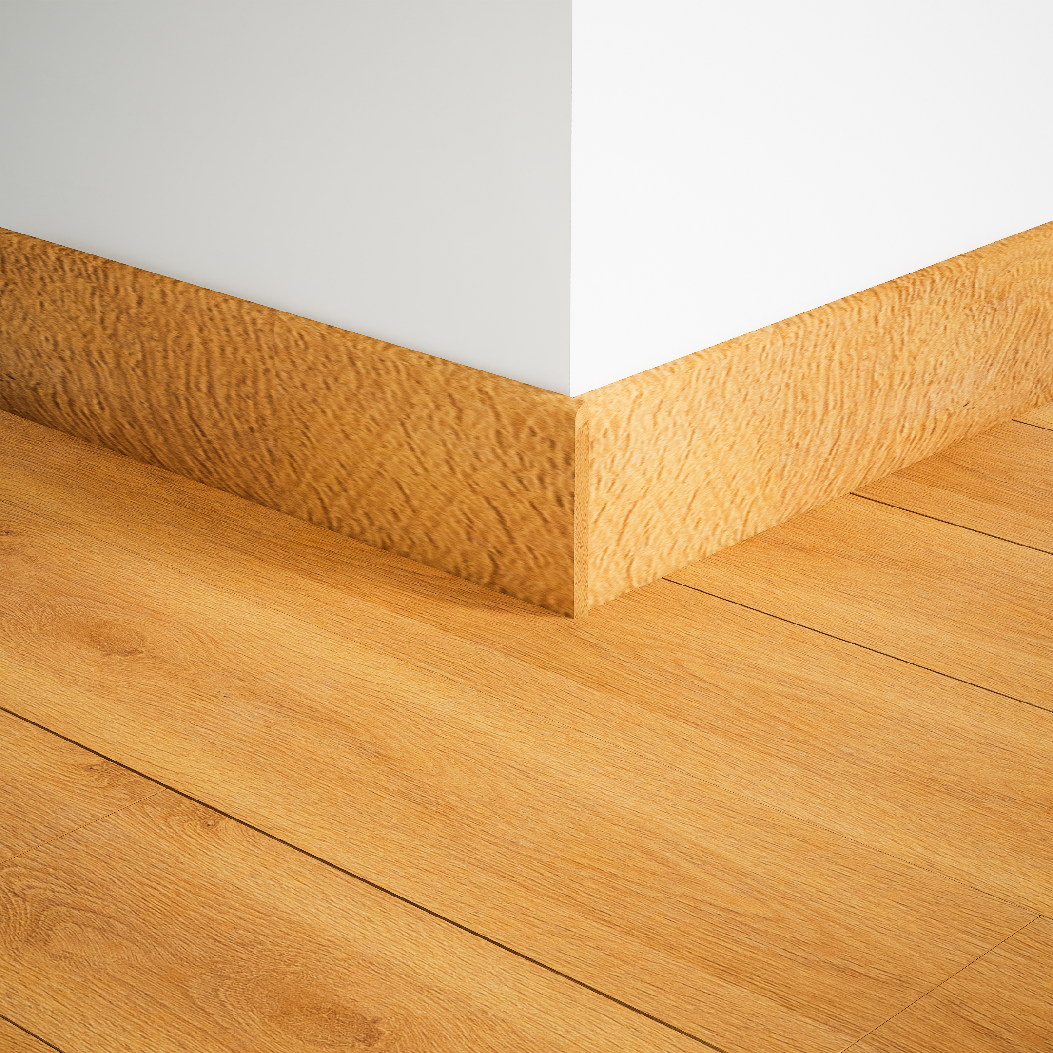 A close-up of a MDF Skirting Herringbone PM 00398 D | 8 ft x 2.5 Inch | Compatible for Laminate Wood Floor LF 00298 available at Material Depot in Bangalore