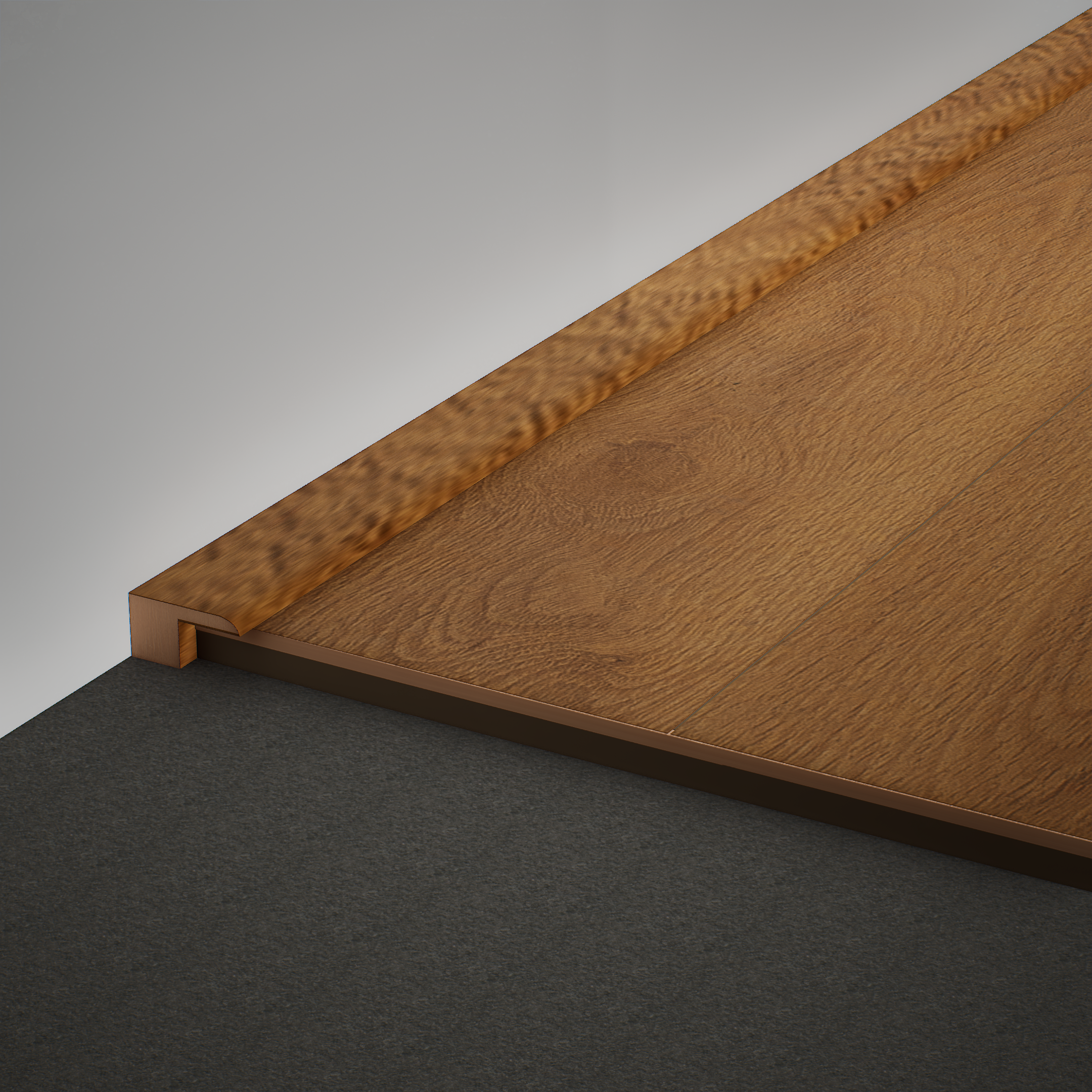 A close-up of a MDF Edge Profile Herringbone PM 00398 T | 8 ft x 18 mm x 12 mm | Compatible for Laminate Wood Floor LF 00298 available at Material Depot in Bangalore