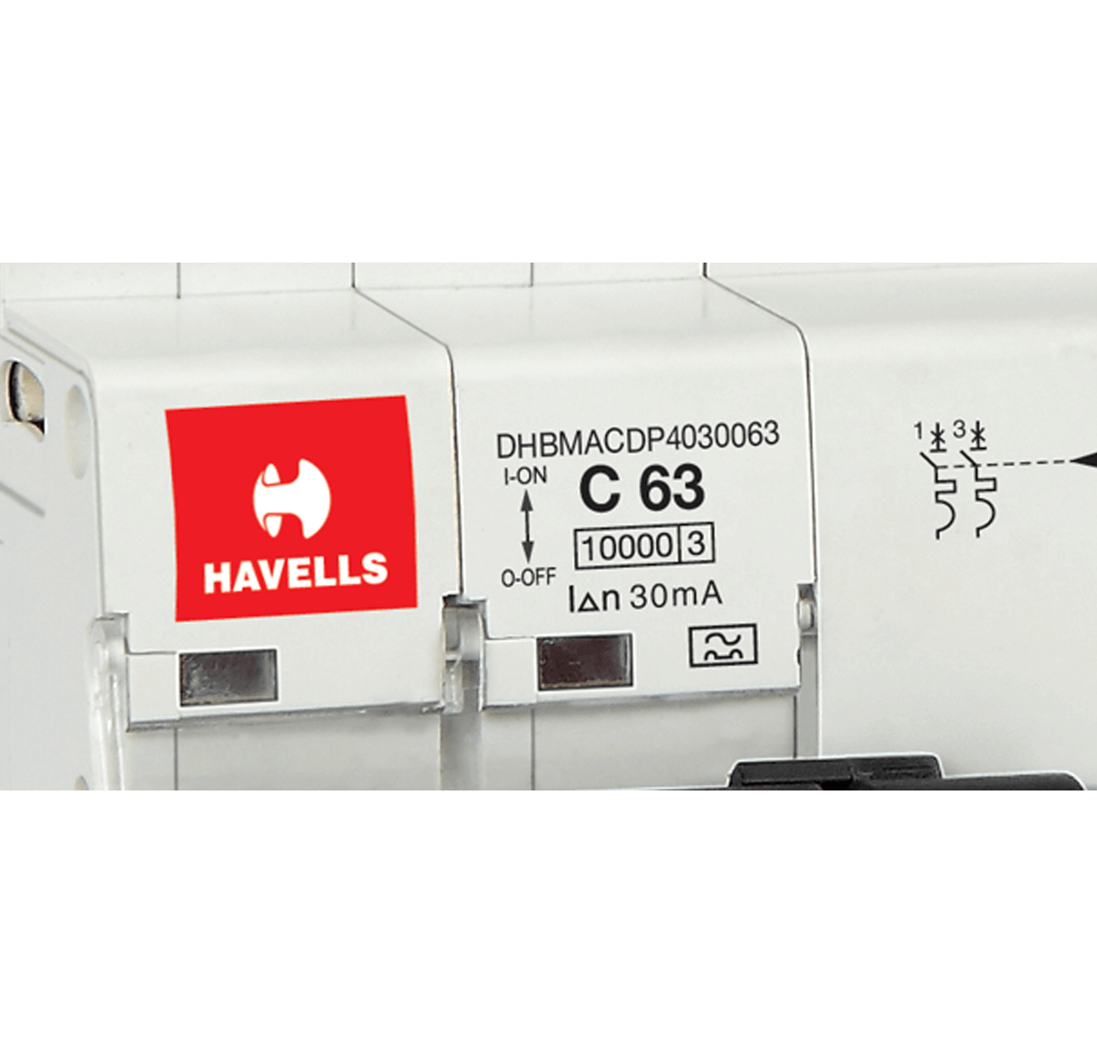 RCBO A Type SPN & 2M 30 mA - 63 A Residual Current Operated Circuit Breaker with Overcurrent Protection| Image 1