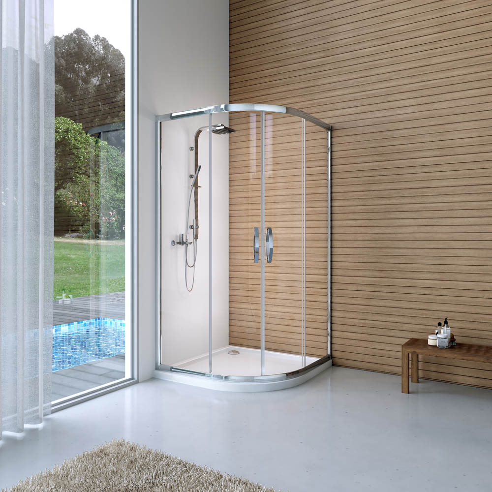 JSE-CHR-DEL1010X Delta Shower Enclosure Chrome Finish - 1000x1000x1950 mm| Image 1