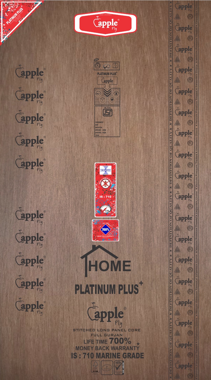 Apple Platinum Plus BWP Grade 7 ft x 4 ft Plywood - 12 mm (Lifetime Warranty) Plywood  Brown| Image 1