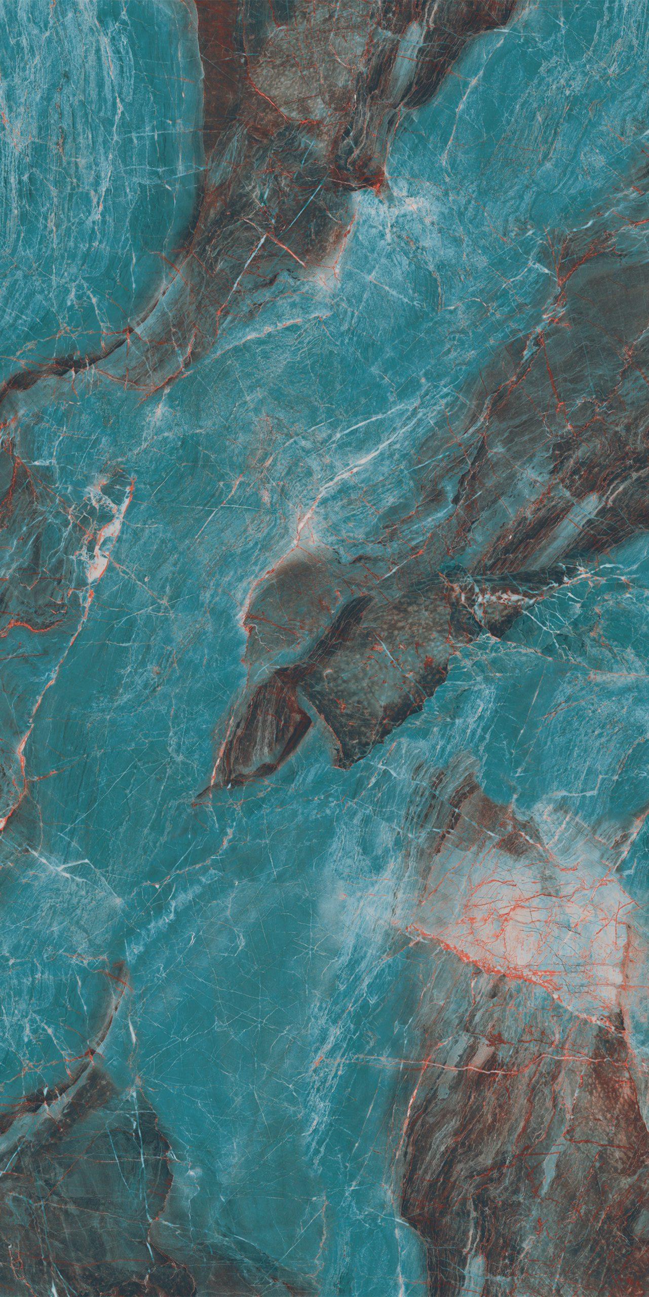 A close-up of aLavit Posco Teal 1200x600 mm High Glossy Series Vitrified Floor Tile - 10 mm with a High Gloss finish available at Material Depot in Bangalore