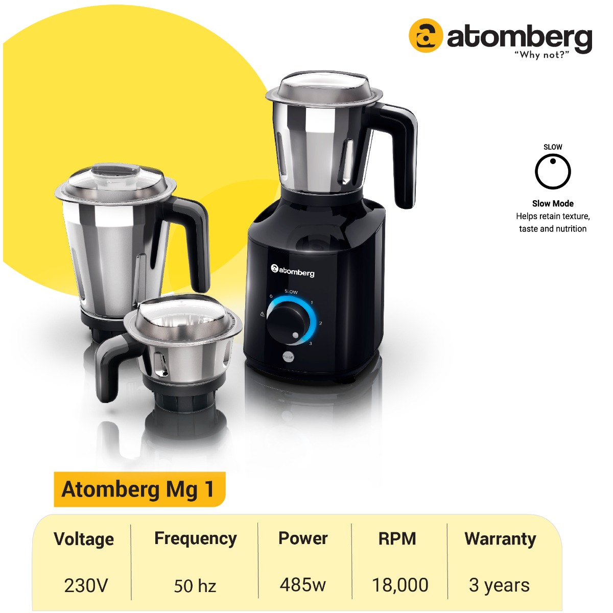 MG1 Mixer Grinder with BLDC Motor Without Chopper | Image 05