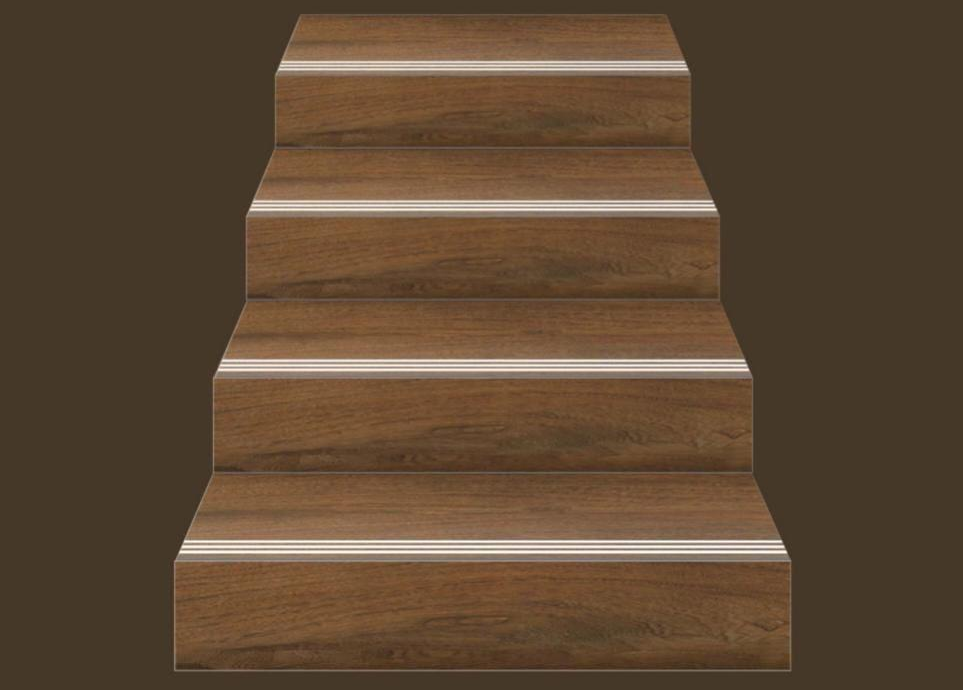 Earth Brown Step Tile Matte Finish TL 02558 Vitrified Stair Tile - 9.5 mm | Set of Step (3x1 ft) and Riser (3 ft x 8 inch) | Image 03