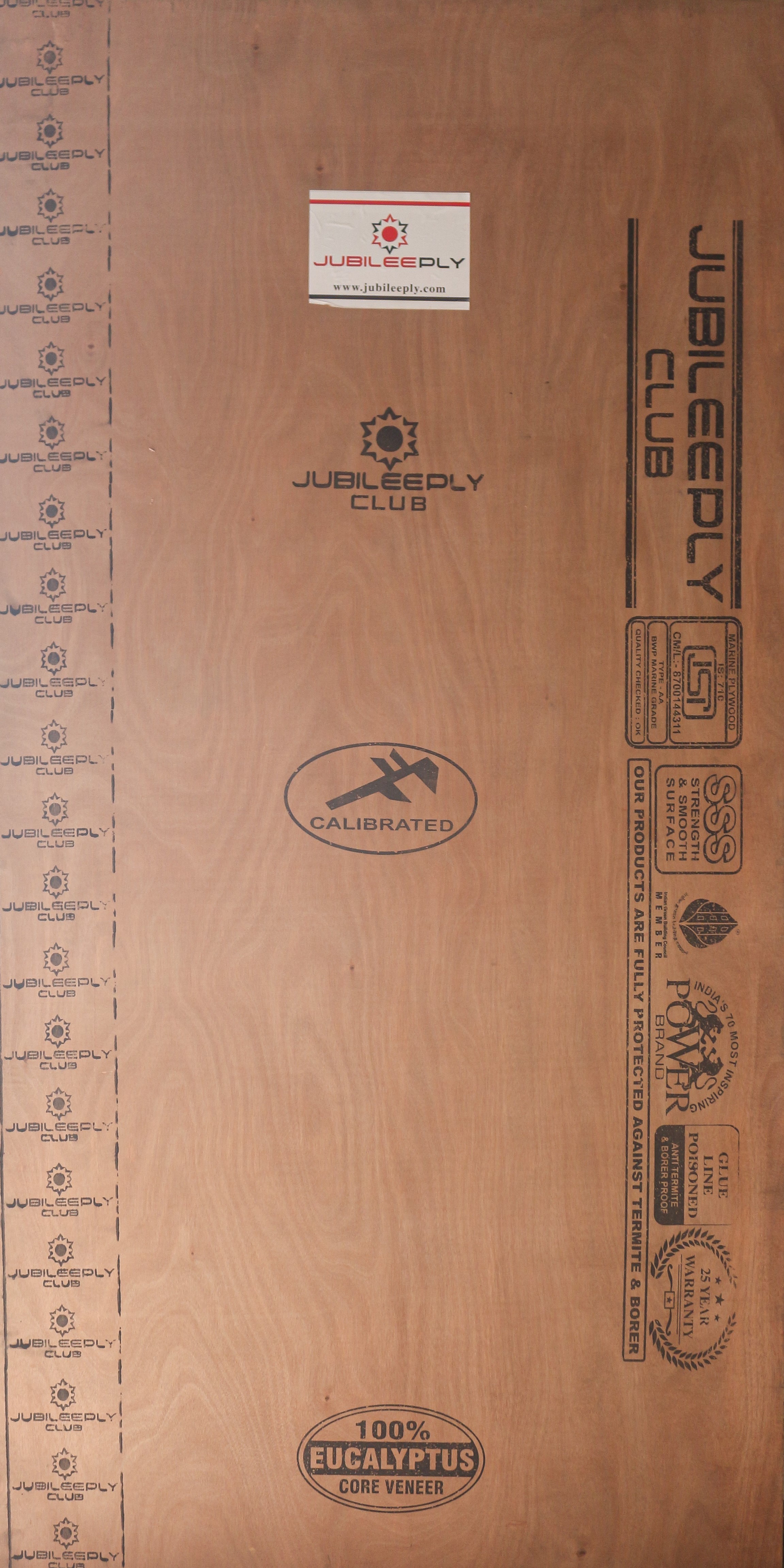 Jubileeply Club 8 ft x 4 ft Boiling Water Proof Plywood - 12 mm Plywood  Brown| Image 1